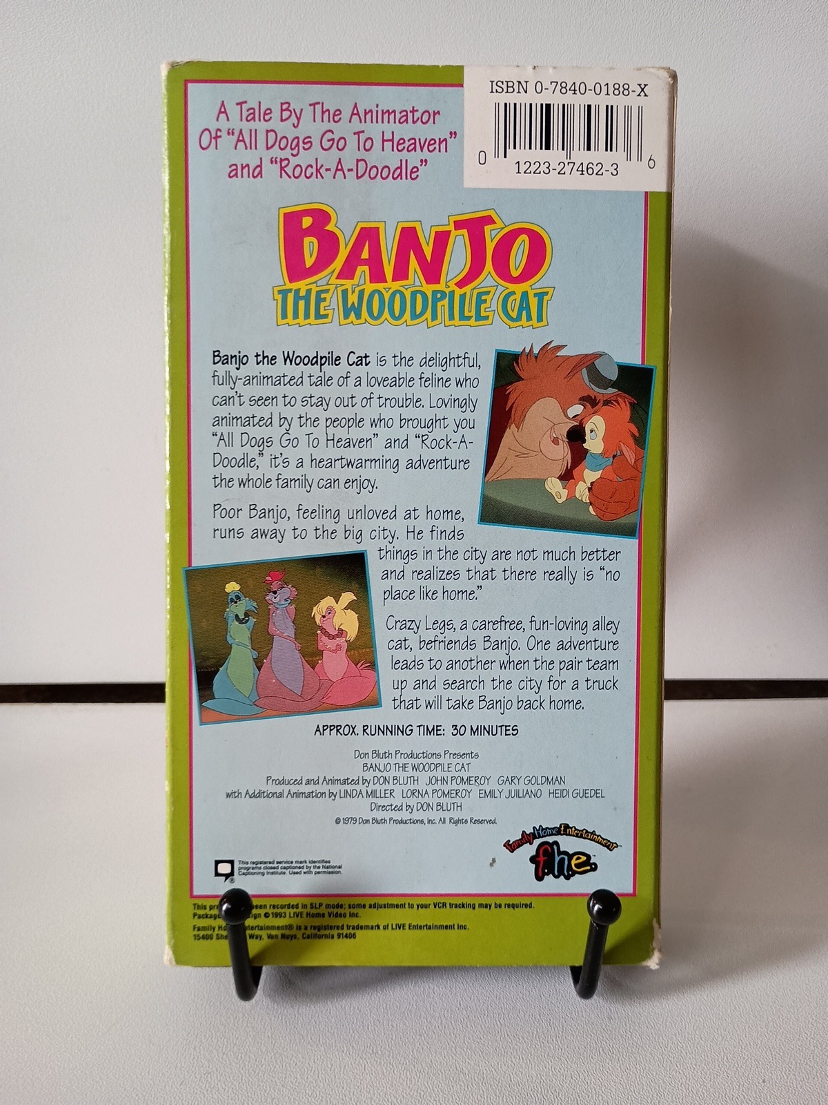 Banjo the Woodpile Cat (VHS) Autographed Front Cover – Don Bluth – Gary Goldman