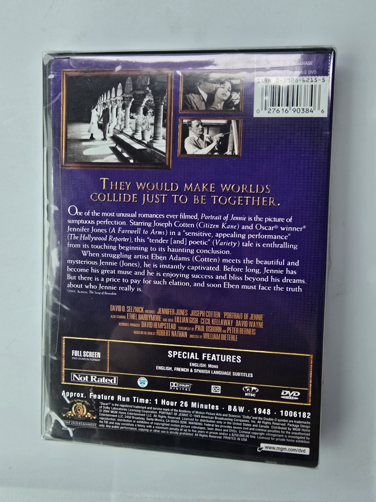 Portrait of Jennie DVD 2004 MGM Classic Film Black & White