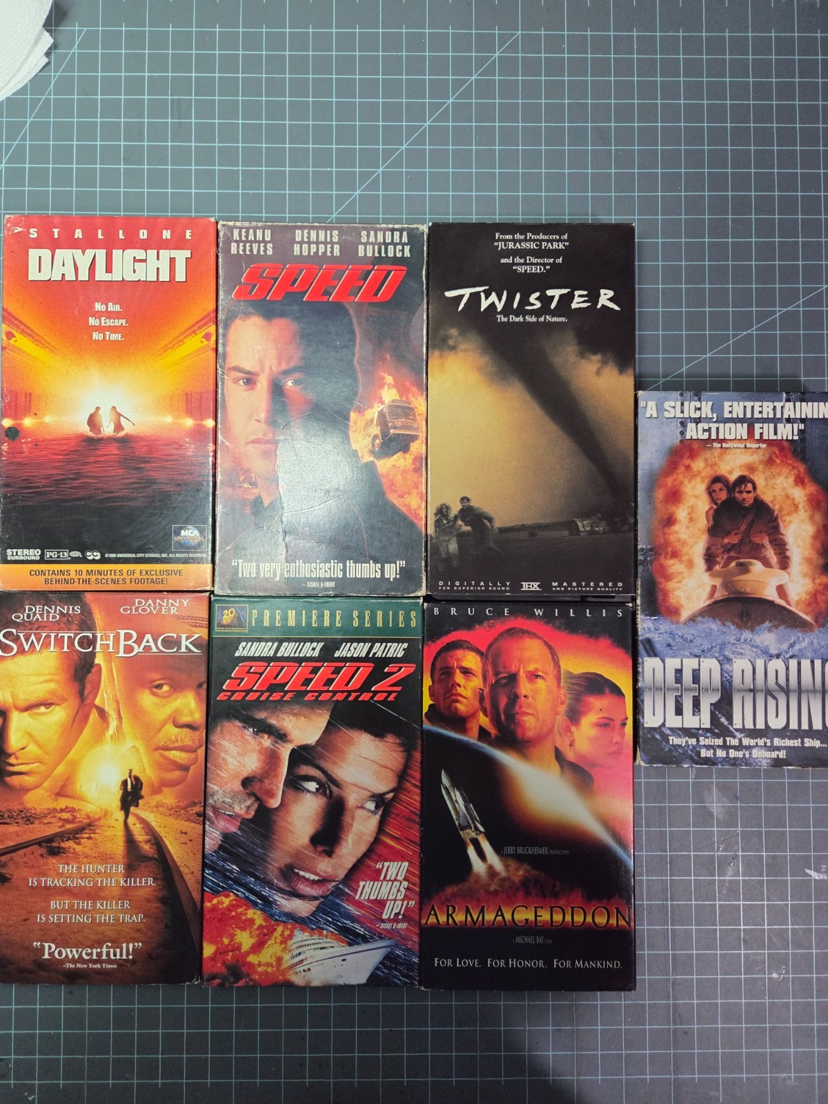 Action VHS Lot 7 Speed 1&2, Switchback,Daylight,Deep Rising,Twister,Armageddon