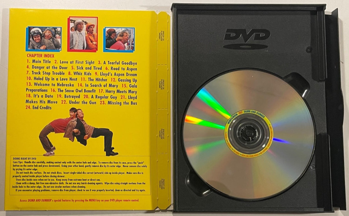USED GOOD Dumb and Dumber DVD New Line Cinema SIGNED BY PETER & BOBBY FARRELLY