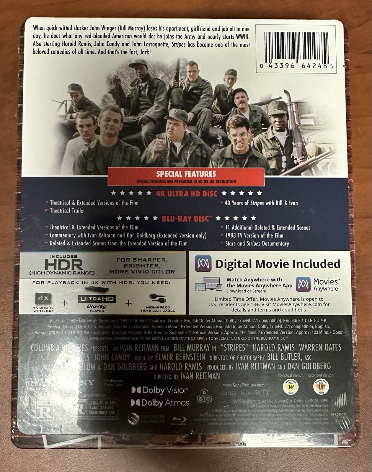 Stripes [4K UHD + Blu-ray + Digital] Limited Edition Steelbook, New/Sealed