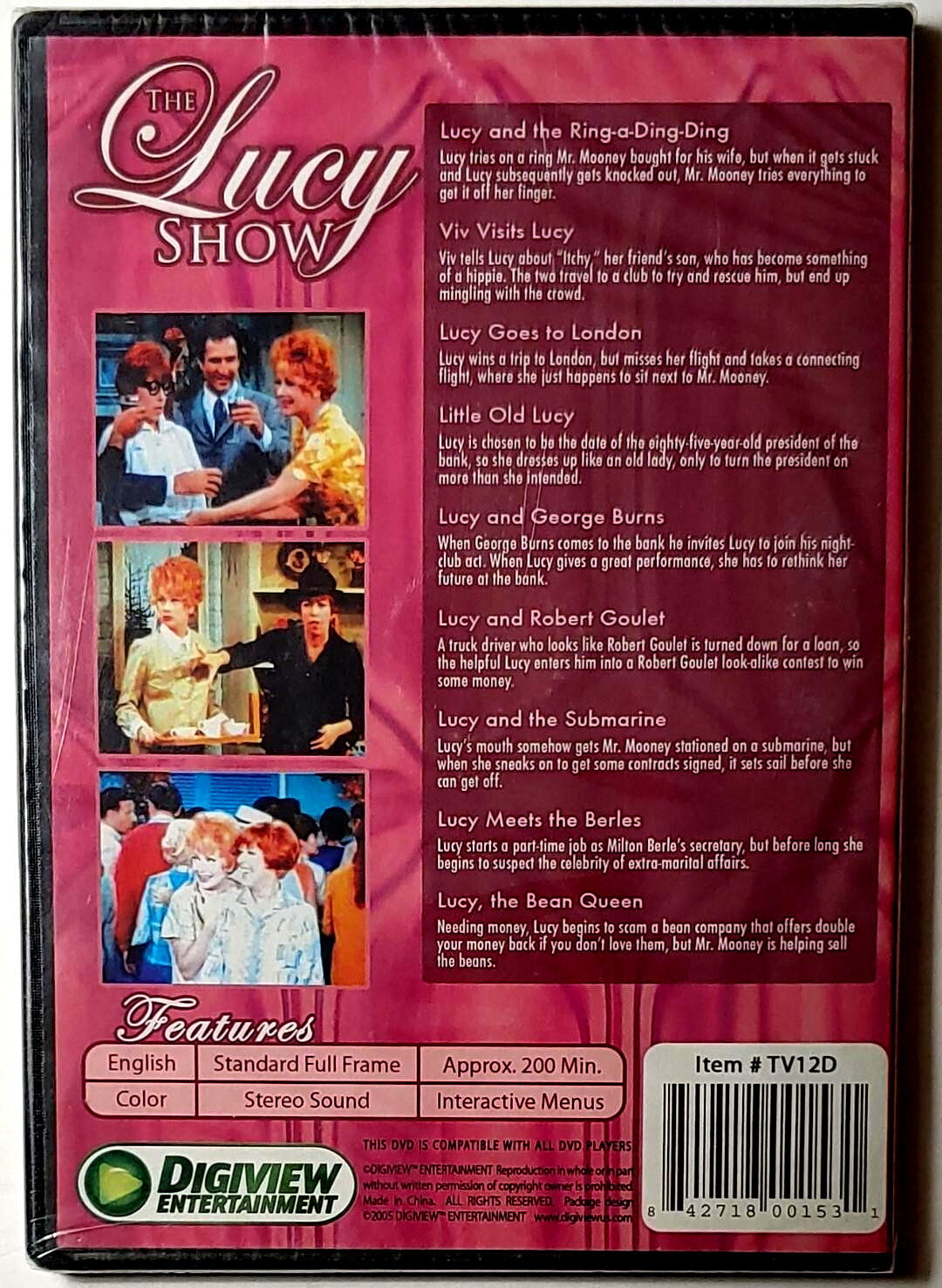 The Lucy Show 9 Classic Episodes [DVD] 2005, Digiview Entertainment – BRAND NEW