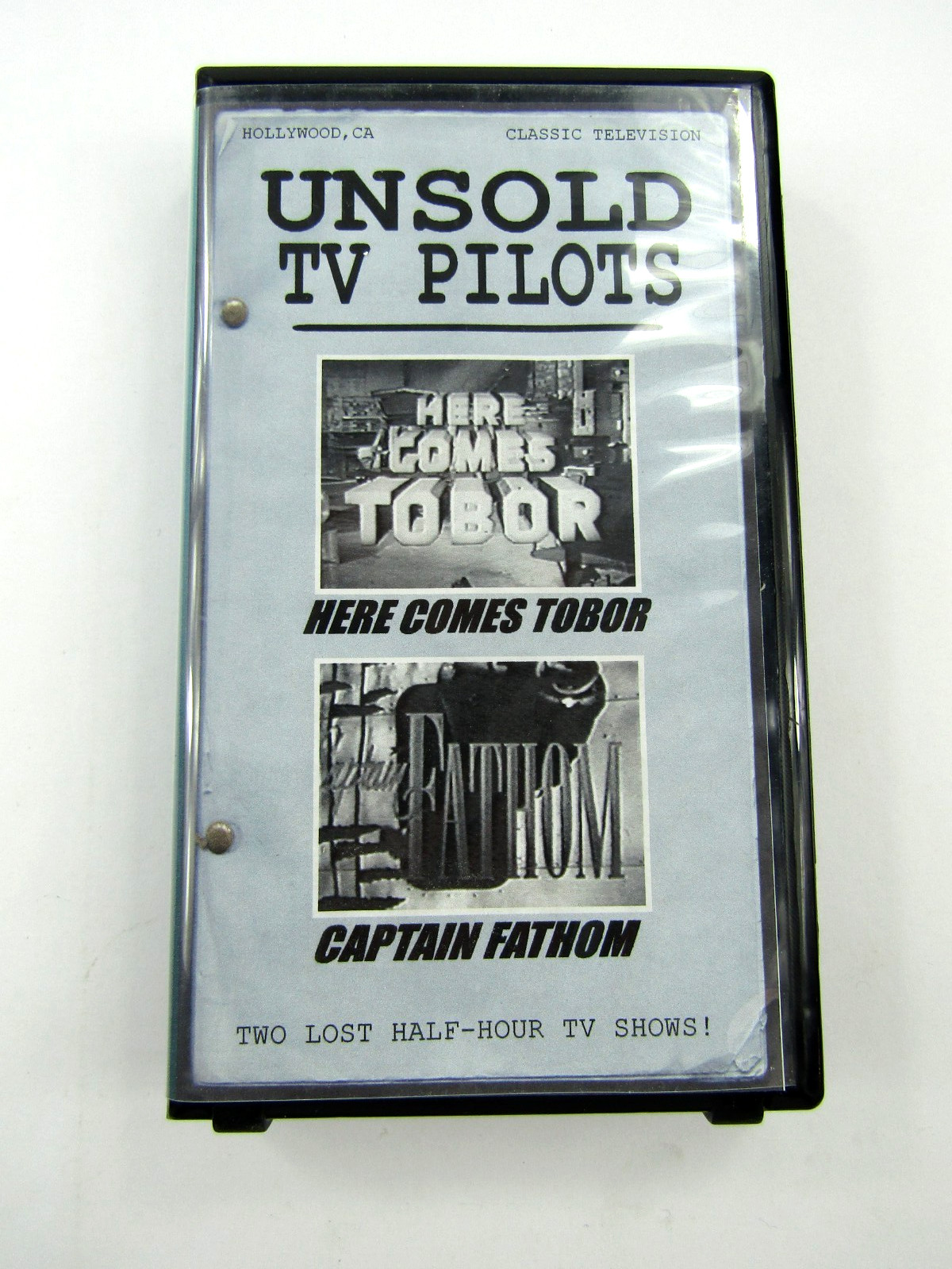 Unsold TV Pilots VHS Hard Case Here Comes Tobor & Captain Fathom Sci Fi 2000