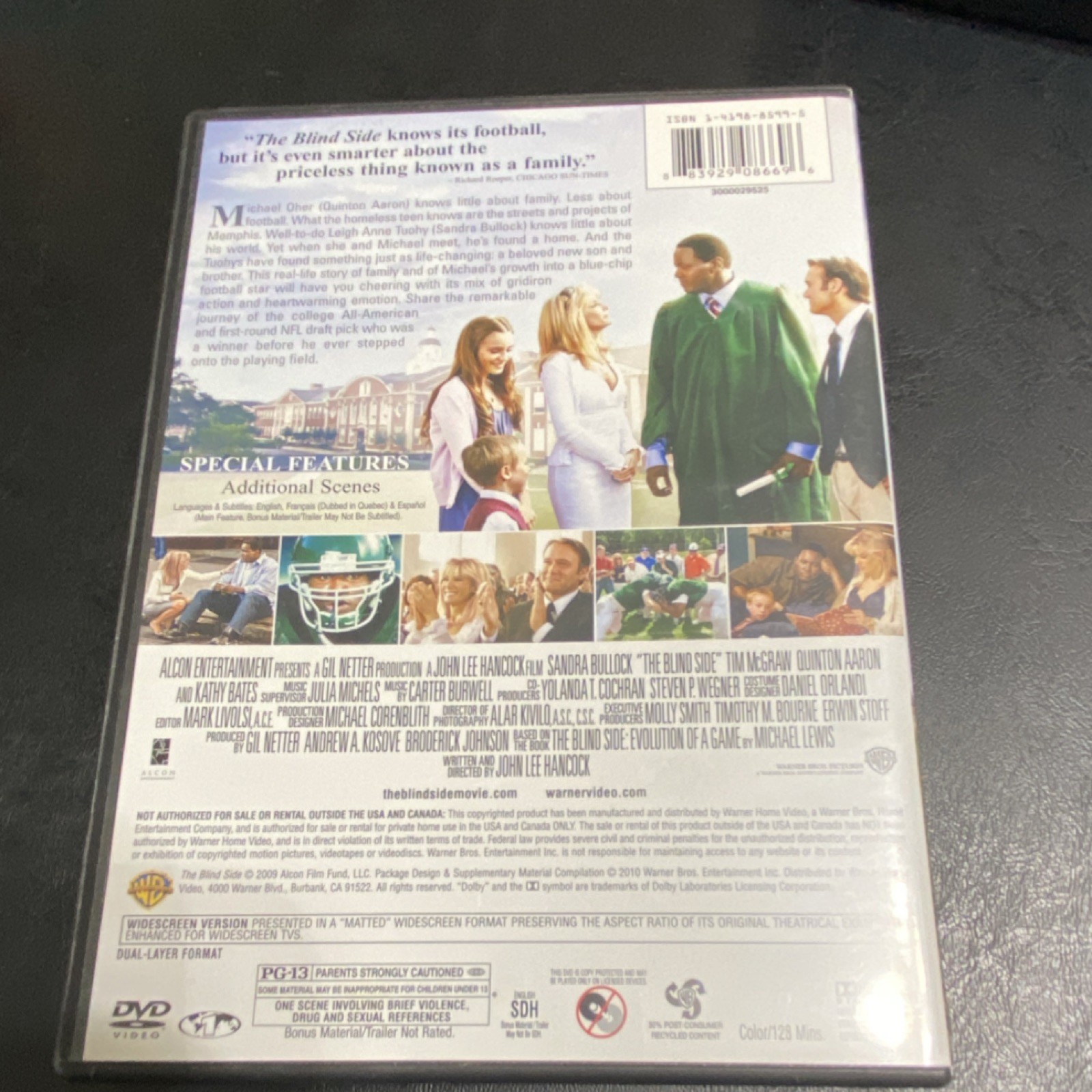 Warner Bros The Blind Side DVD Sandra Bullock Tim McGraw Drama PG-13 Widescreen