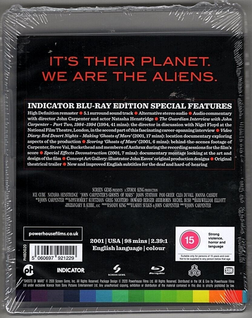 John Carpenter’s Ghosts of Mars (Blu-ray, 2001, Indicator# 20) Ice Cube