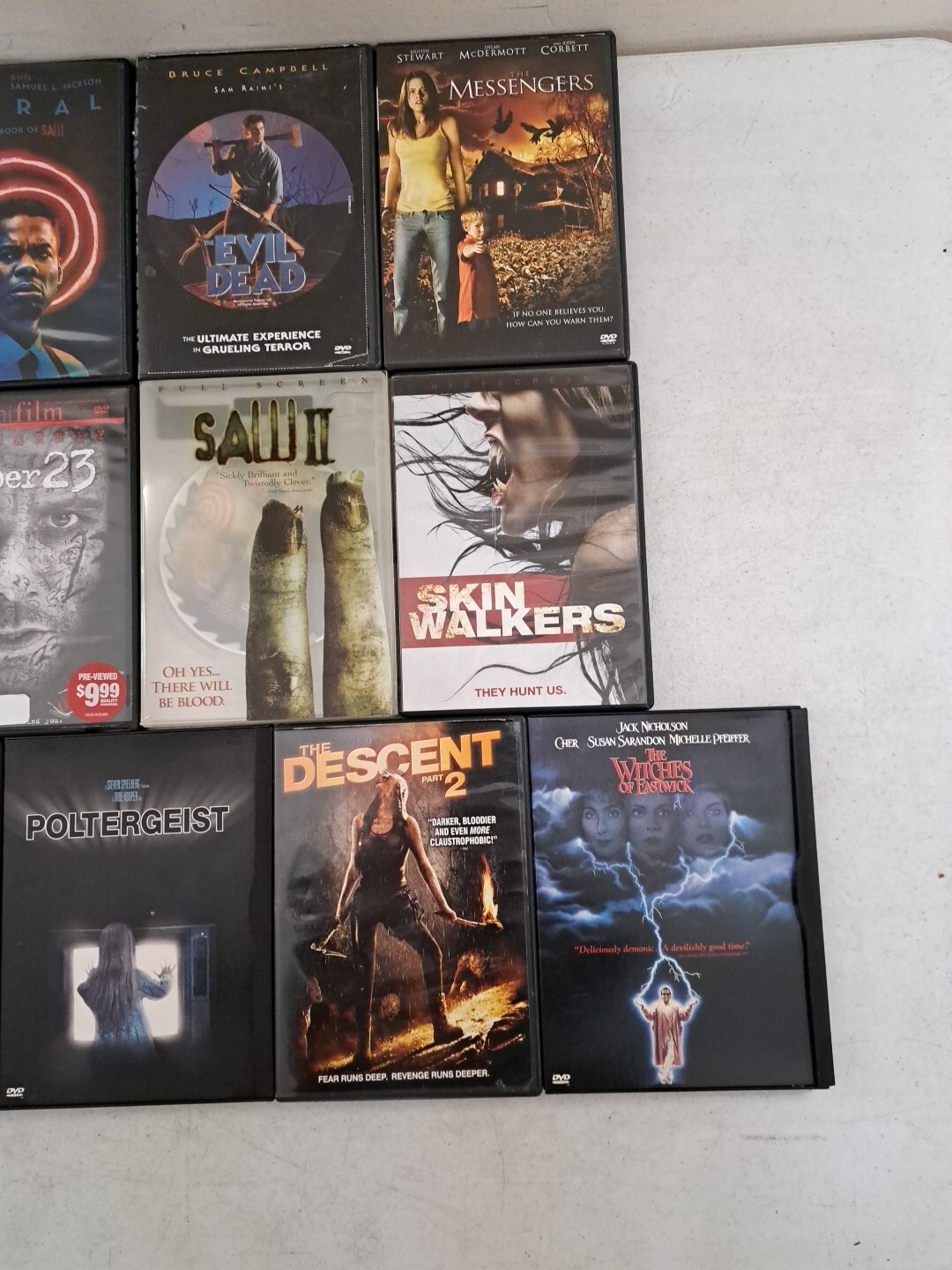 Horror DVDs Lot Of 10. Spiral-Saw II-The Number 23.. 3.1.36
