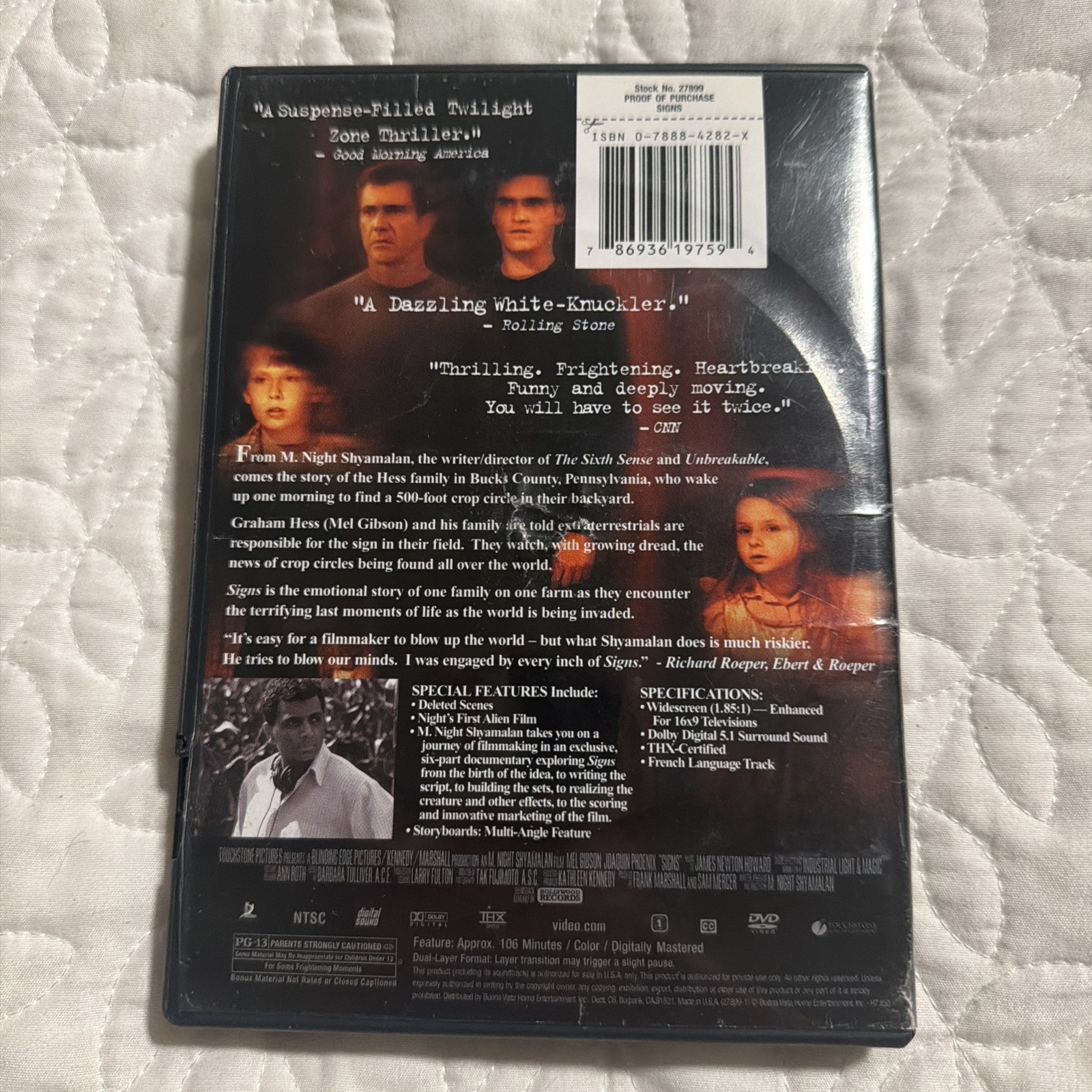 Signs DVD Vista Series Mel Gibson M. Night Shyamalan Sci-Fi Thriller Movie 27899