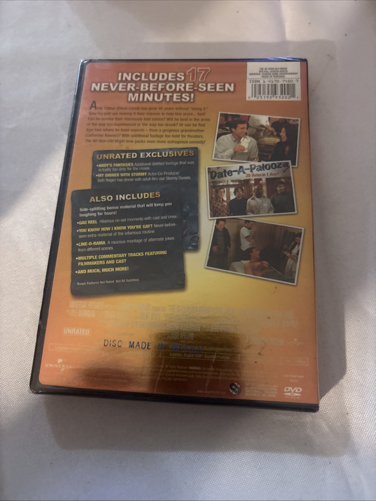 The 40-Year-Old Virgin (DVD, 2005, Full Screen Unrated) NEW