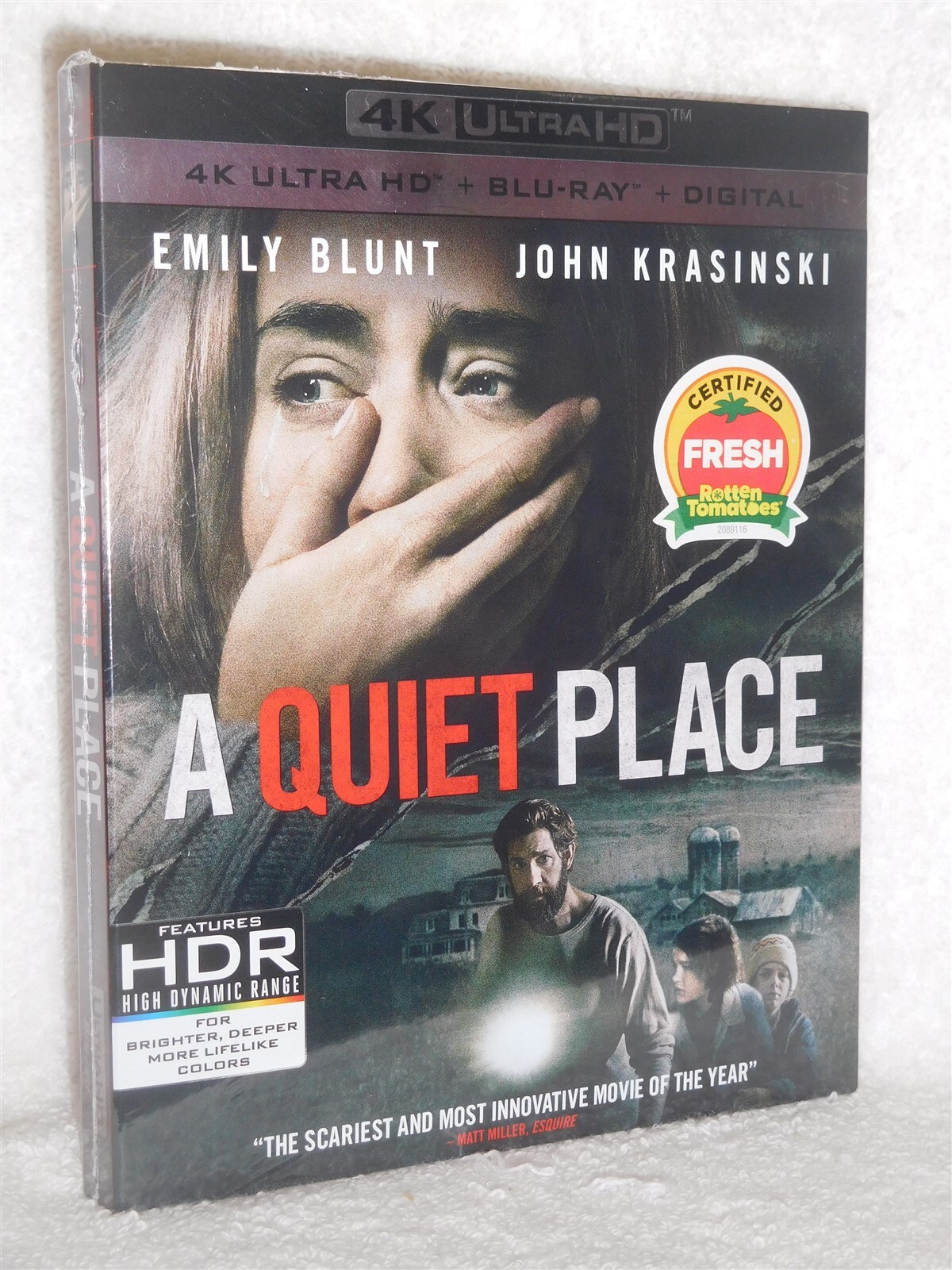 A Quiet Place (4K/Blu-ray, 2018) Emily Blunt John Krasinski horror w/Slipcover