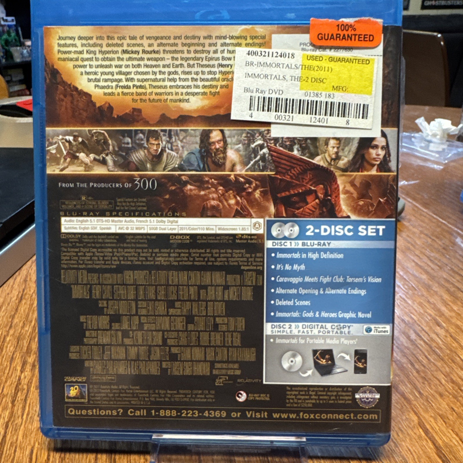 Immortals Blu-ray DVD Mickey Rourke Henry Cavill Tarsem Singh 2011
