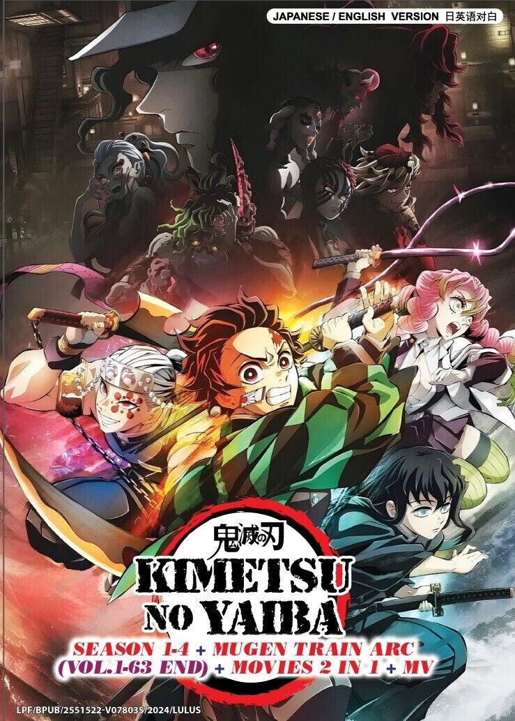 Demon Slayer: Kimetsu No Yaiba (Season 1-4 + 2 Movie + MV + OST) with Eng Dubbed