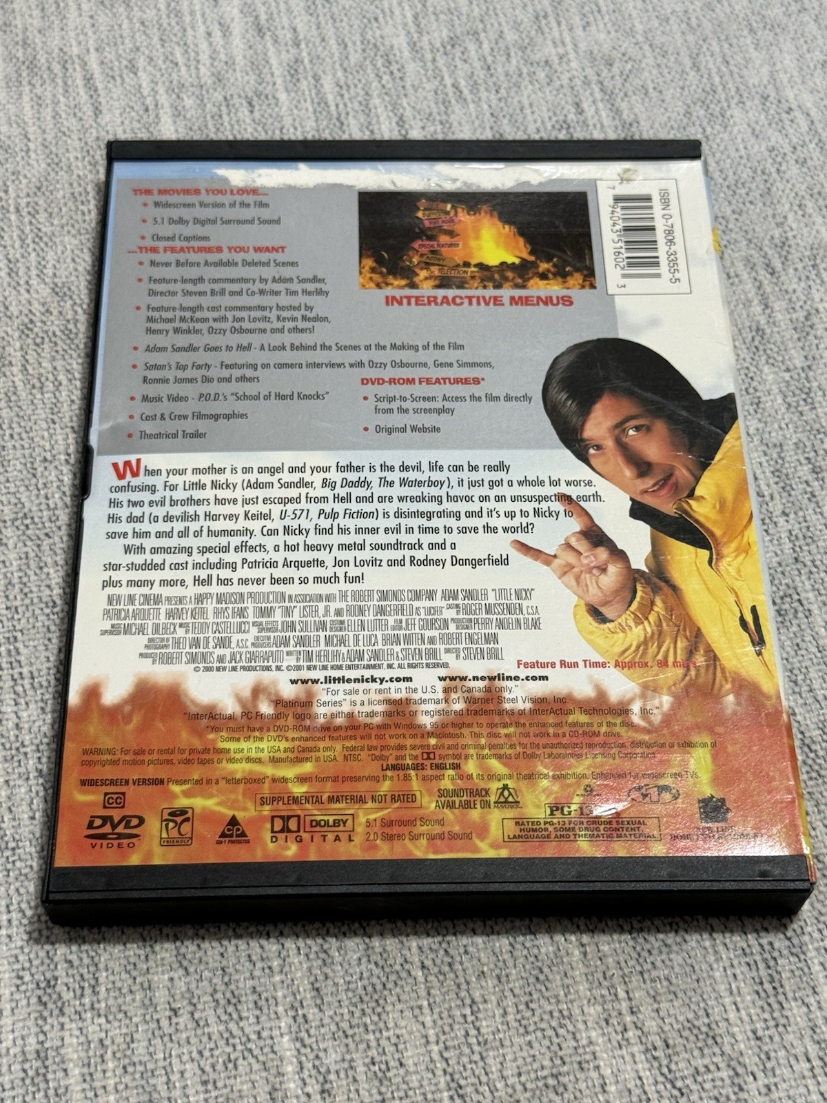 Little Nicky (DVD, 2000) Adam Sandler Free Shipping