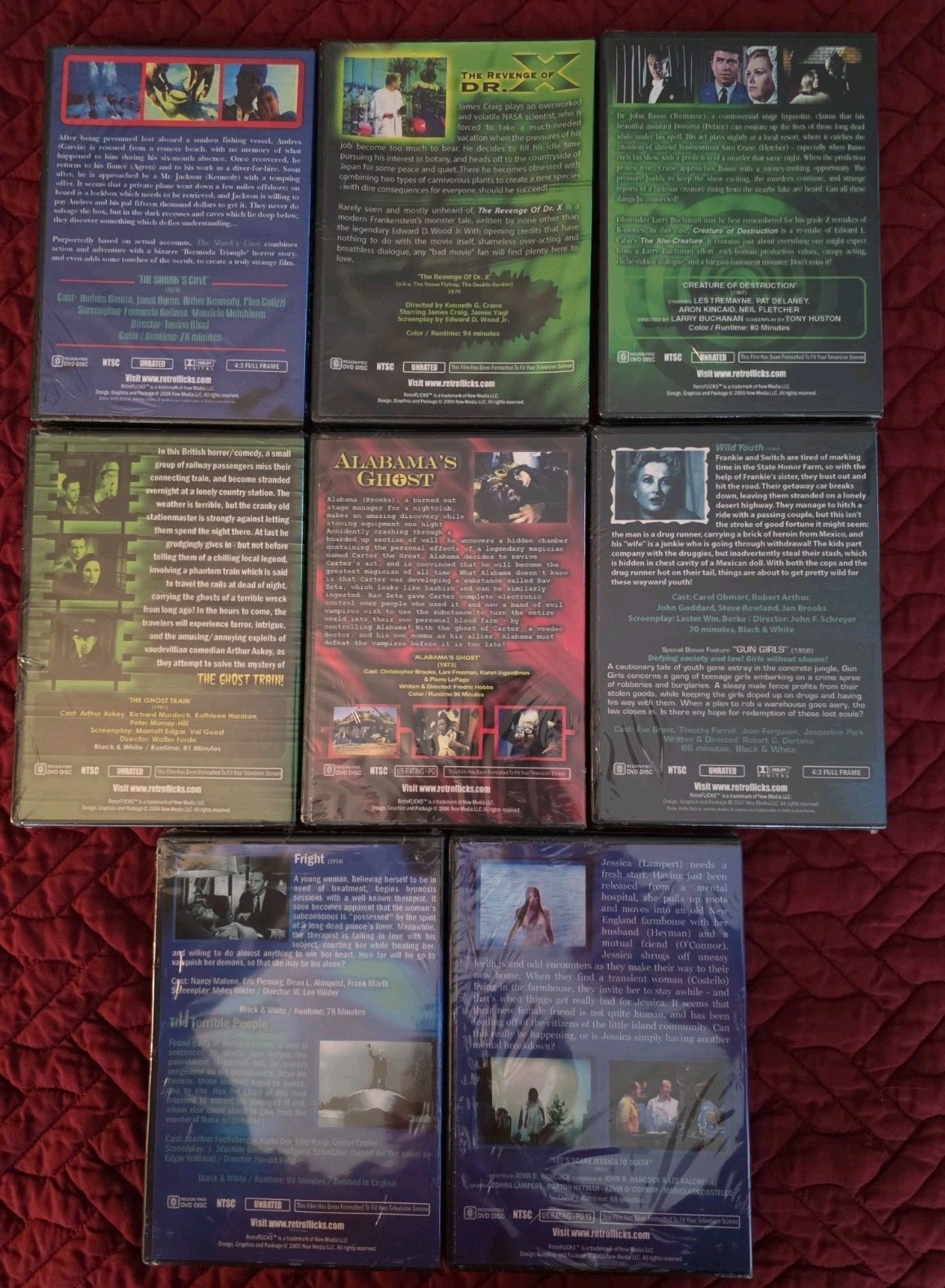 8 Sealed RetroFlicks Cult Horror Sci-Fi DVD Lot Alabama’s Ghost Fright