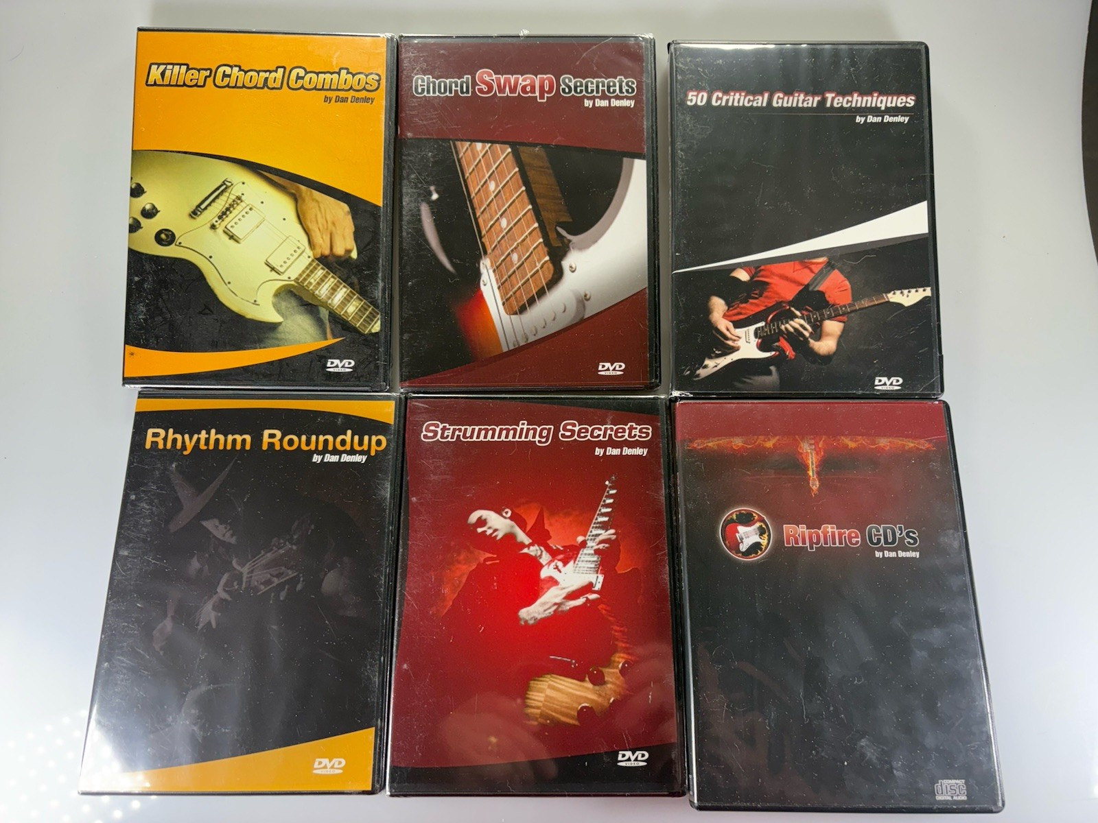Dan Denley GuitarZoom 9 DVDs + 4 Ripfire CDs – Some Sealed – See Images & Desc.