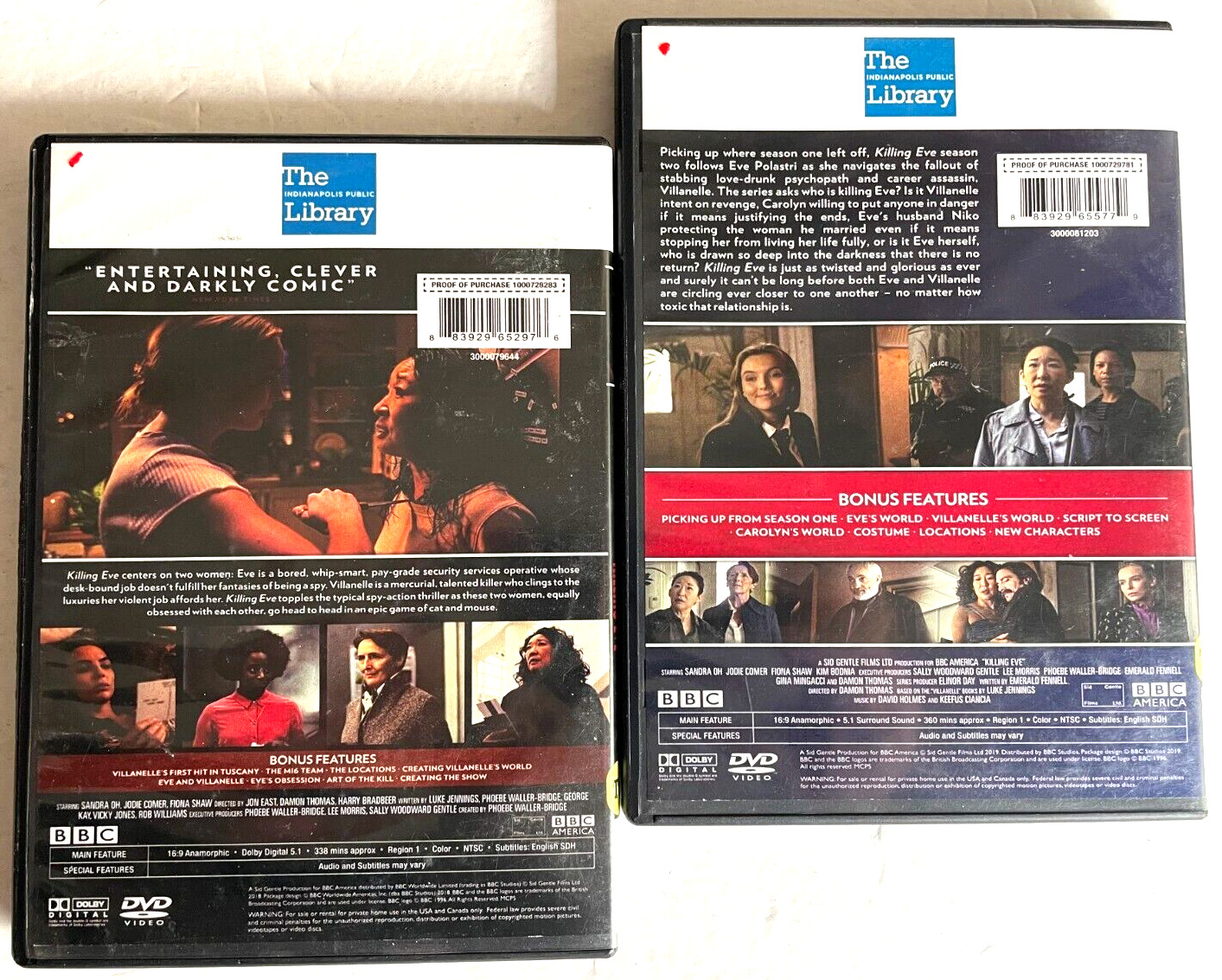 Killing Eve: Seasons 1 & 2 BBC DVD Sandra Oh Jodie Comer