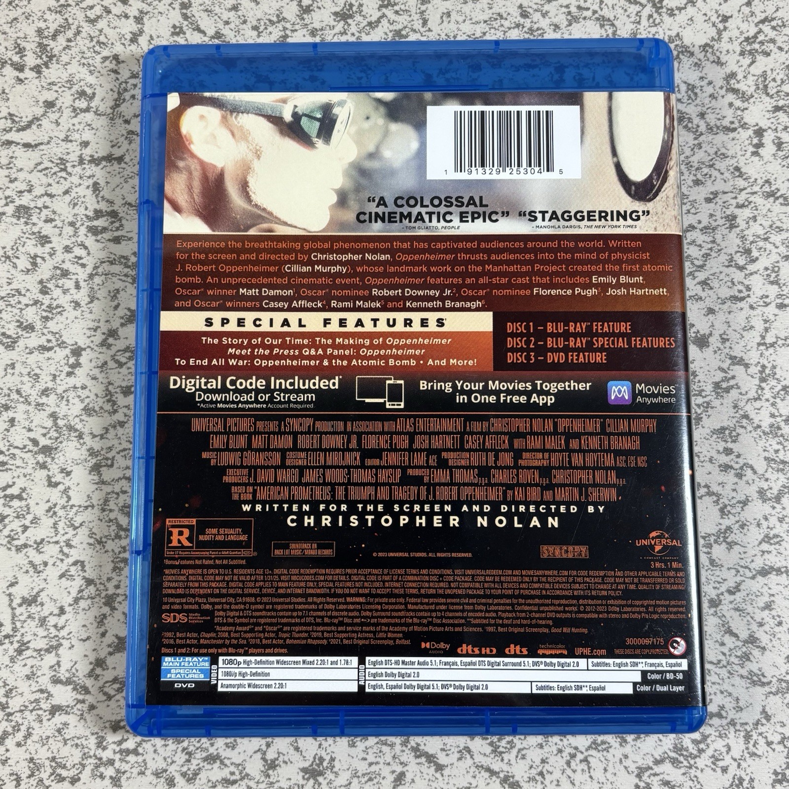 Oppenheimer (Blu-ray + DVD + Digital, 2023) Christopher Nolan