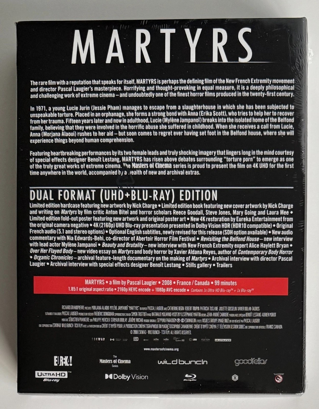 MARTYRS (2008) 4K UHD Blu-Ray Limited Edition NEW (4K disc is USA Compatible)