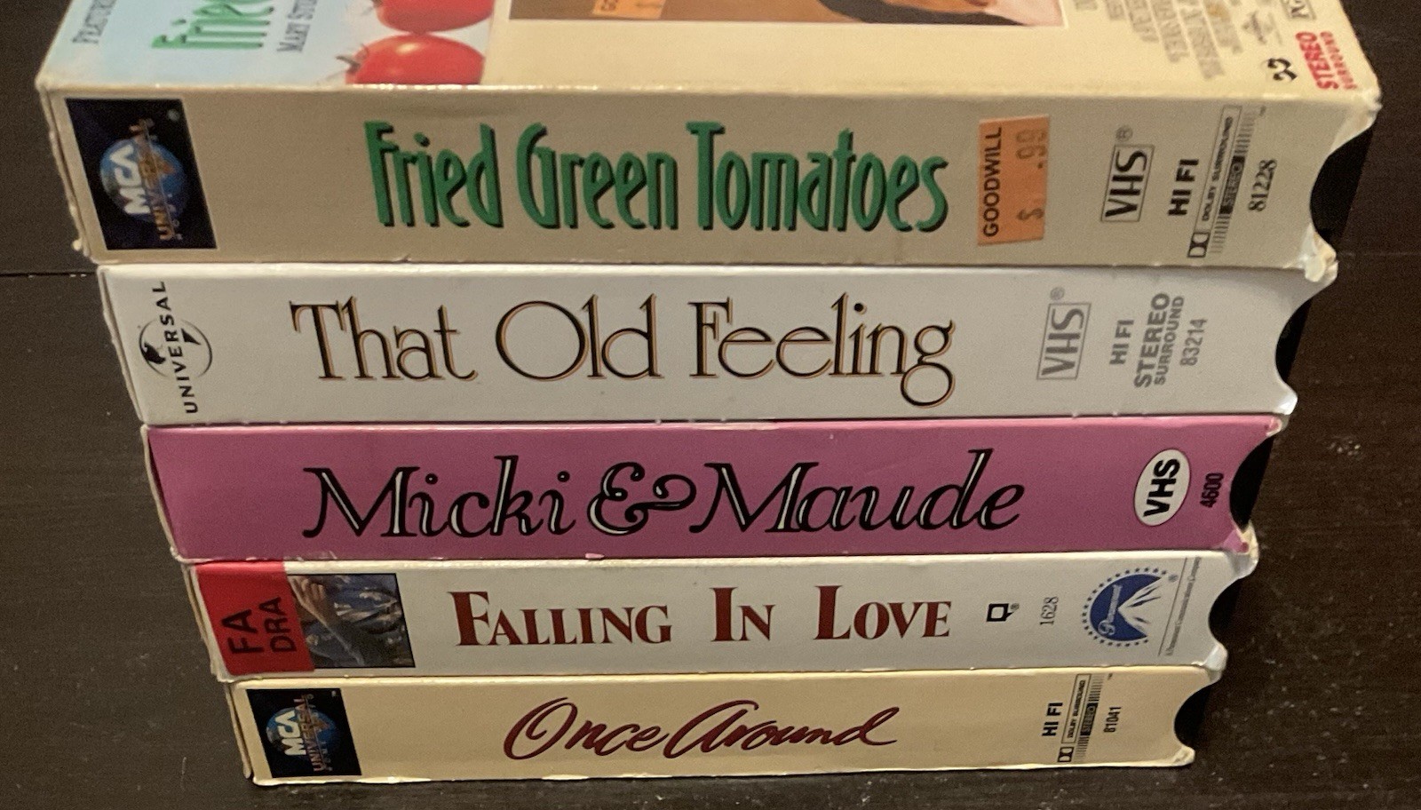 Romantic Drama VHS Lot Of 5: Fried Green Tomatoes, Nicki & Maude, Once Around,…
