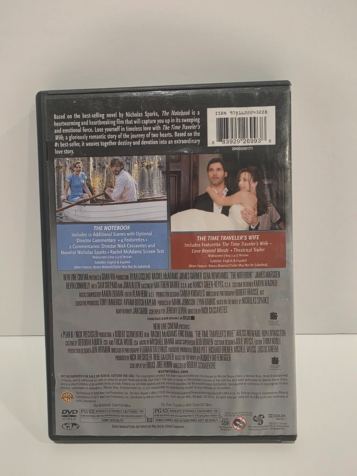 The Notebook The Time Travelers Wife Double Feature DVD 2-Disc Set Romance Drama