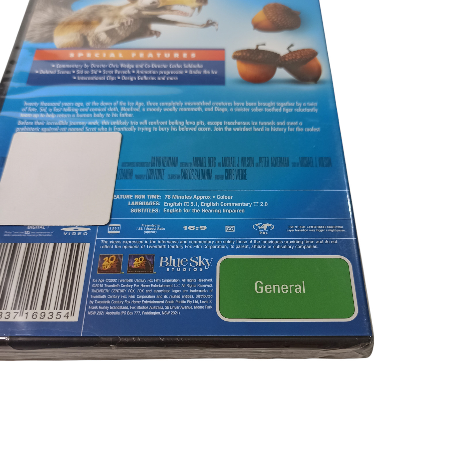 Ice Age (DVD 2001) Animation Adventure Epic Comedy Survival Prehistoric Mammoth