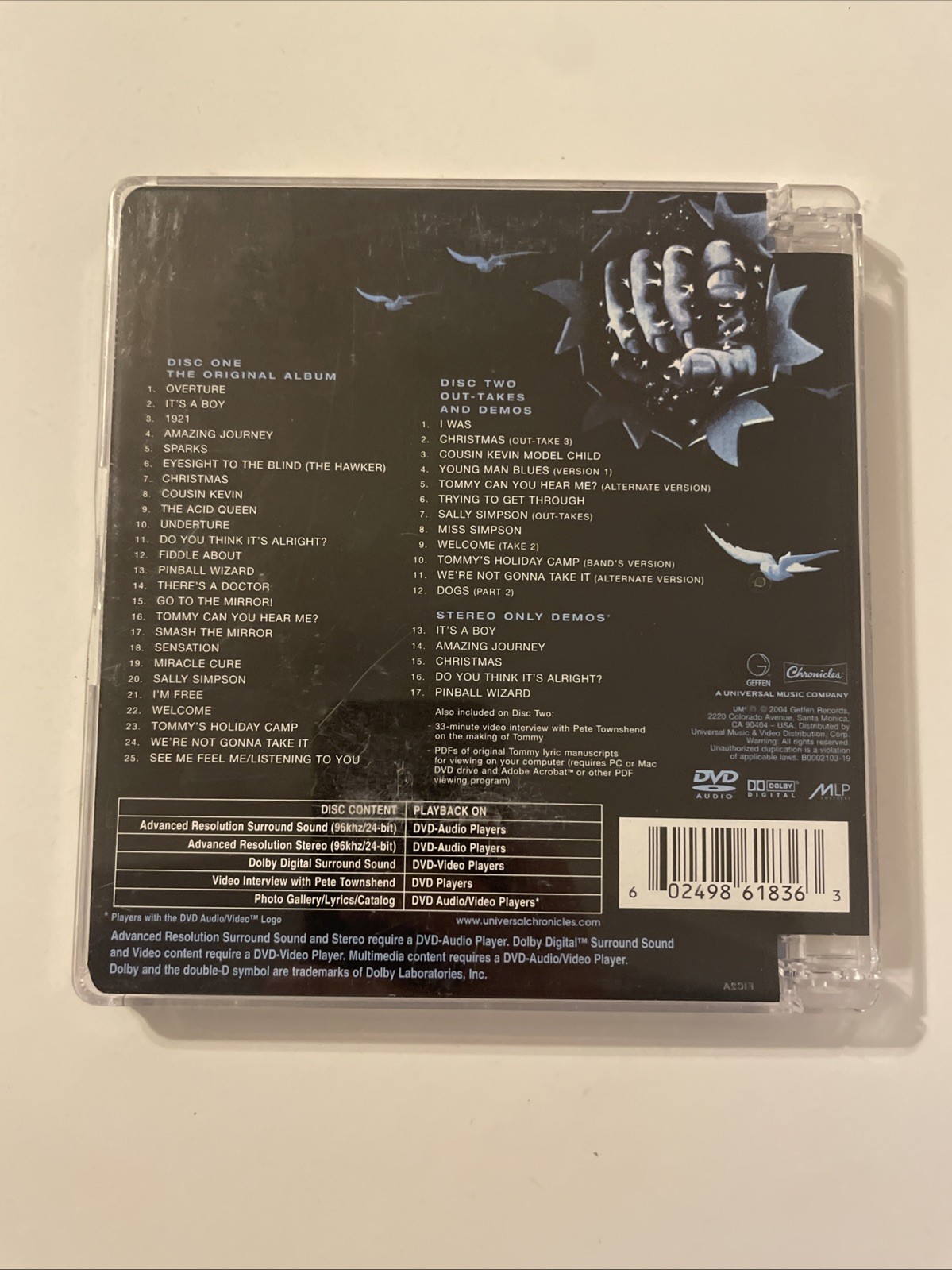 Tommy The Who DVD Audio 2004 2-Disc Set Extra Tracks Deluxe Edition Rare