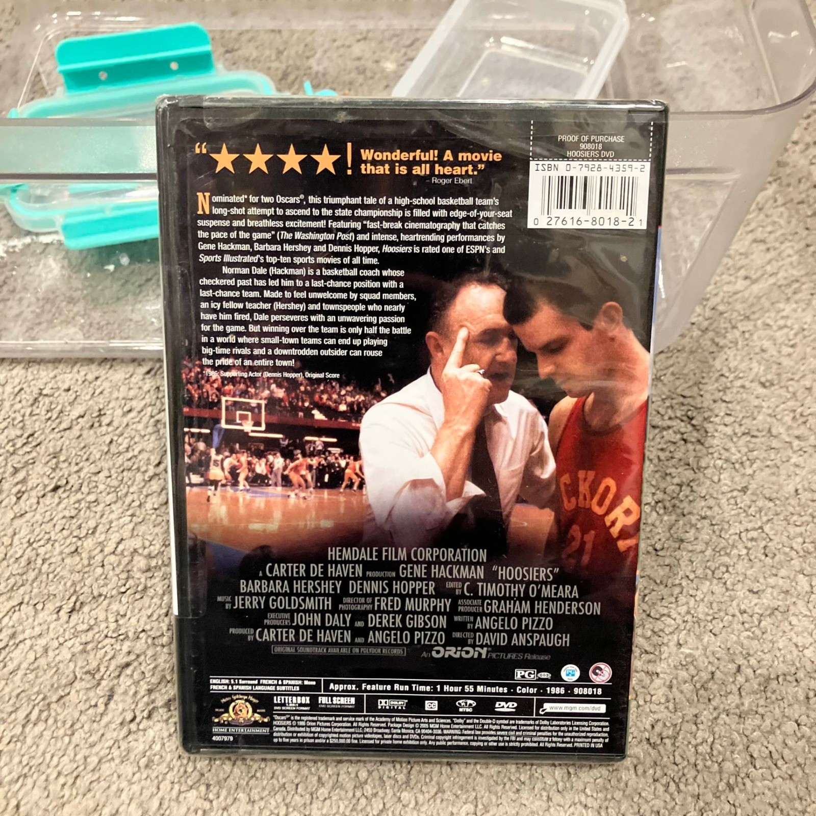 HOOSIERS DVD 1986 Gene Hackman Dennis Hopper New Sealed Sports Drama