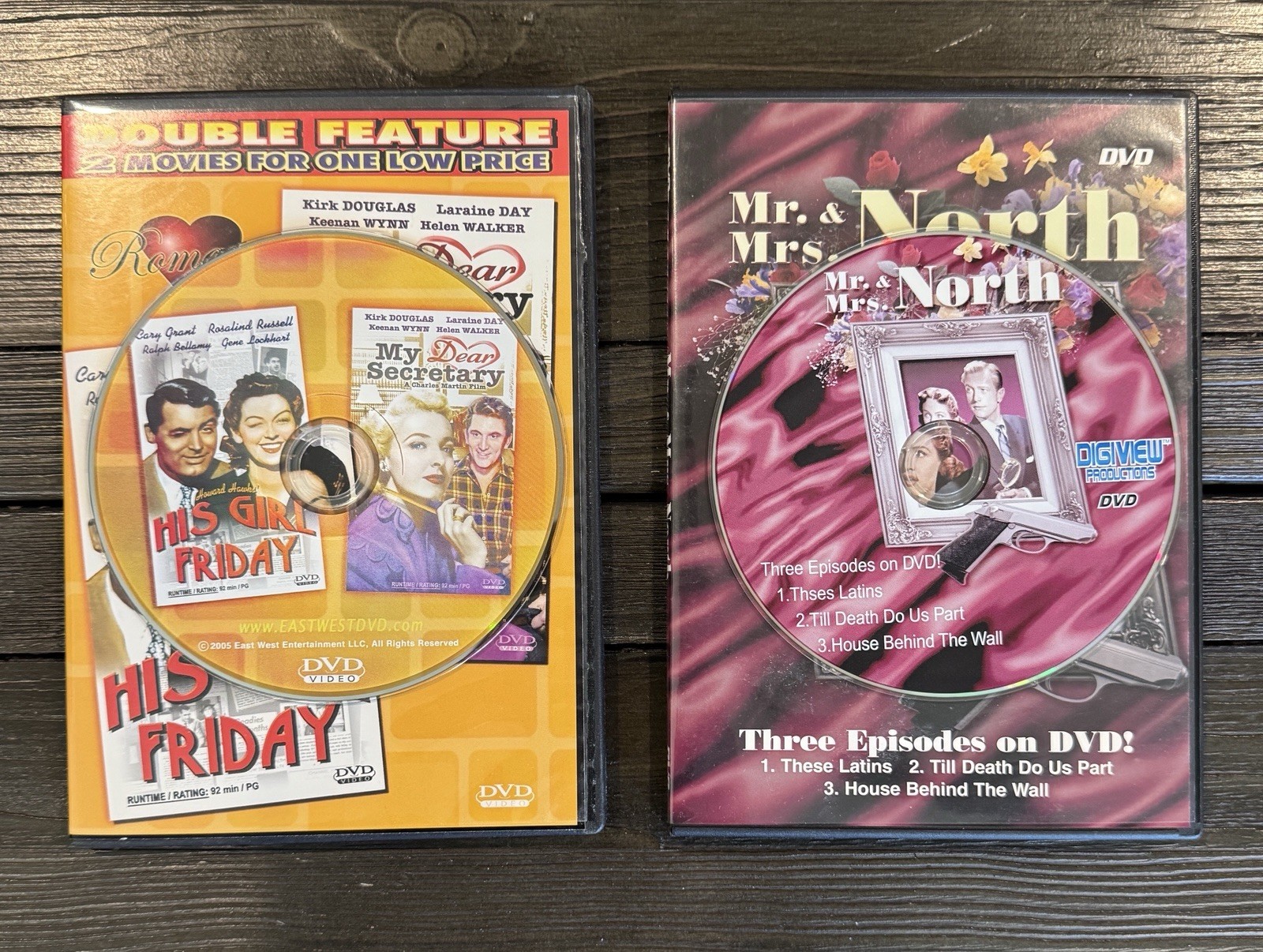Lot of 2 DVDs Mr & Mrs North (3 Episodes) | Double Feature Movies 1940s & 1950s