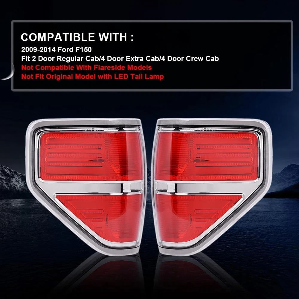 Tail Lights Left&Right Compatible with 2009-2014 Ford F150 Rear Brake Lamps Asse