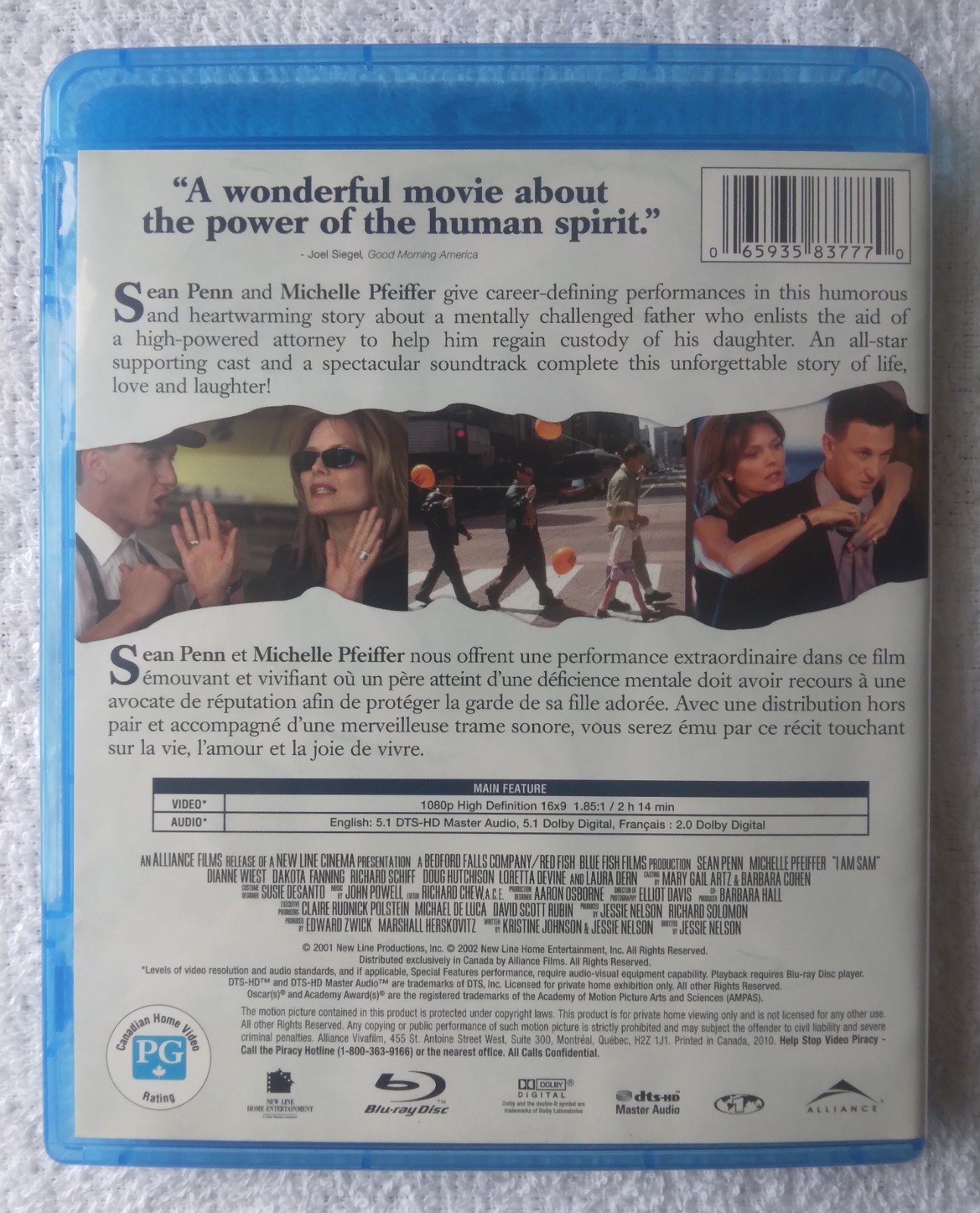 I Am Sam (Blu-ray, 2010) Sean Penn Michelle Pfeiffer rare OOP HTF please read