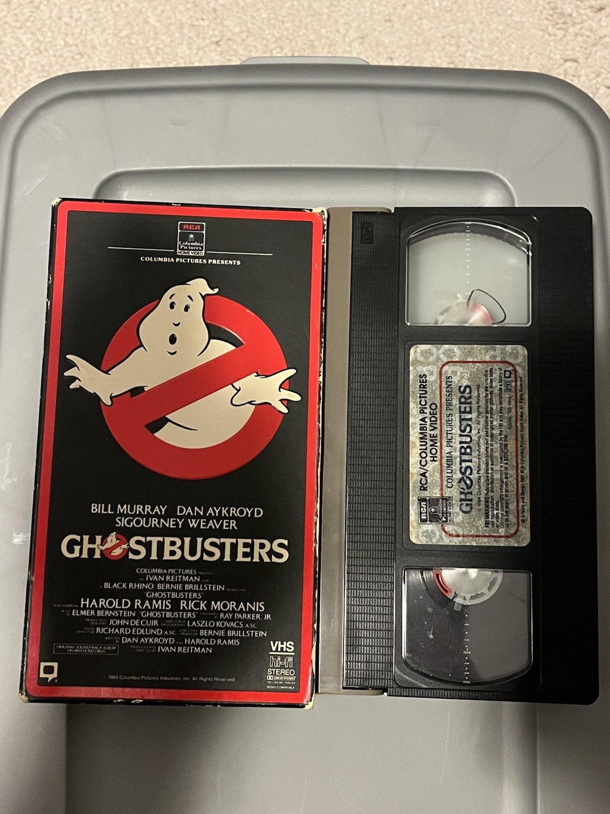 Ghostbusters VHS First Release Raised Logo Used Condition