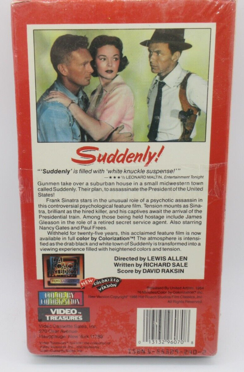 SUDDENLY – NEW COLORIZED VERSION VHS VIDEO MOVIE, NANCY GATES, KIM CHARNEY