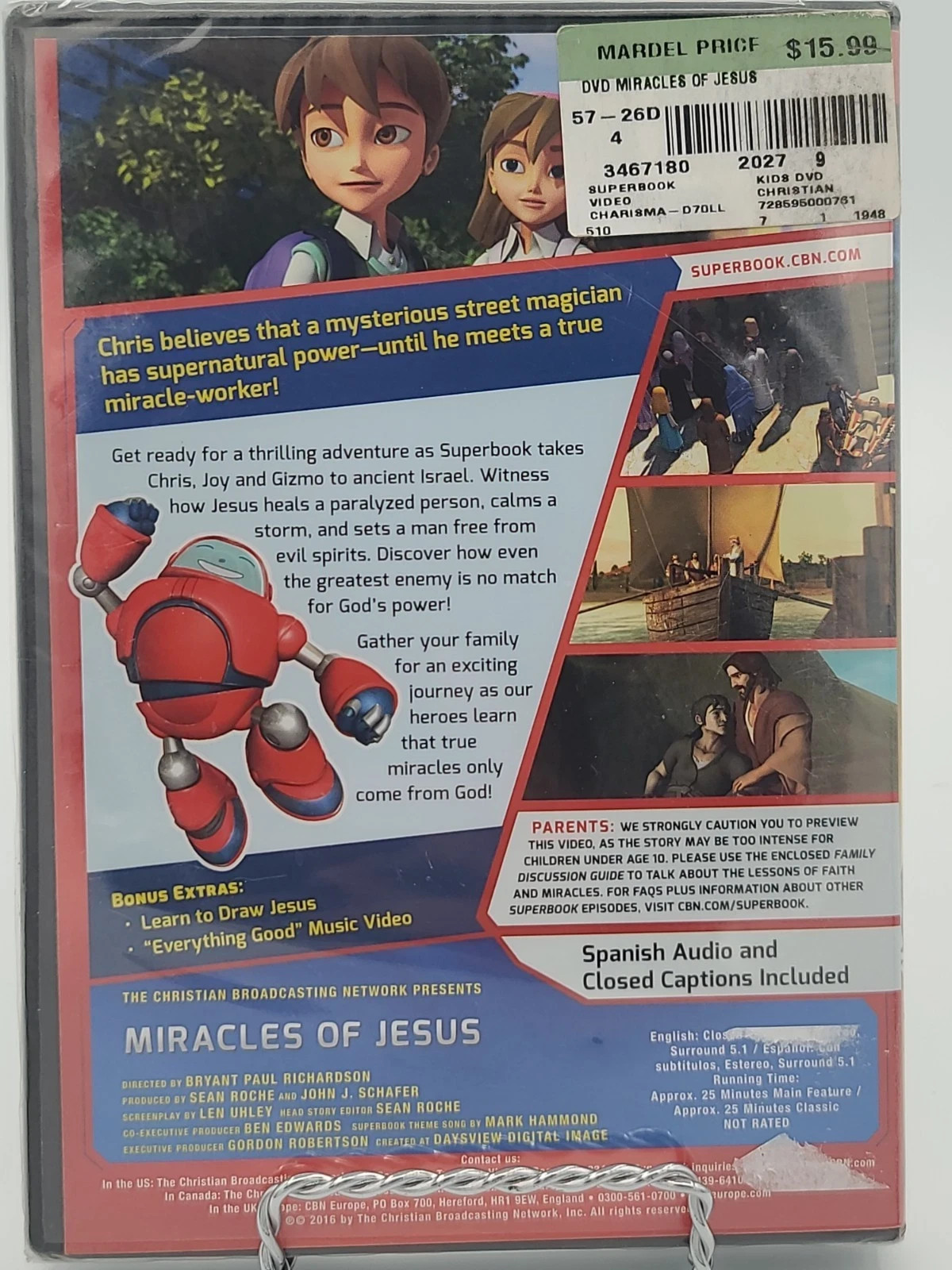 Superbook: Lot of 5 movies Moses, Jesus, Daniel and David.