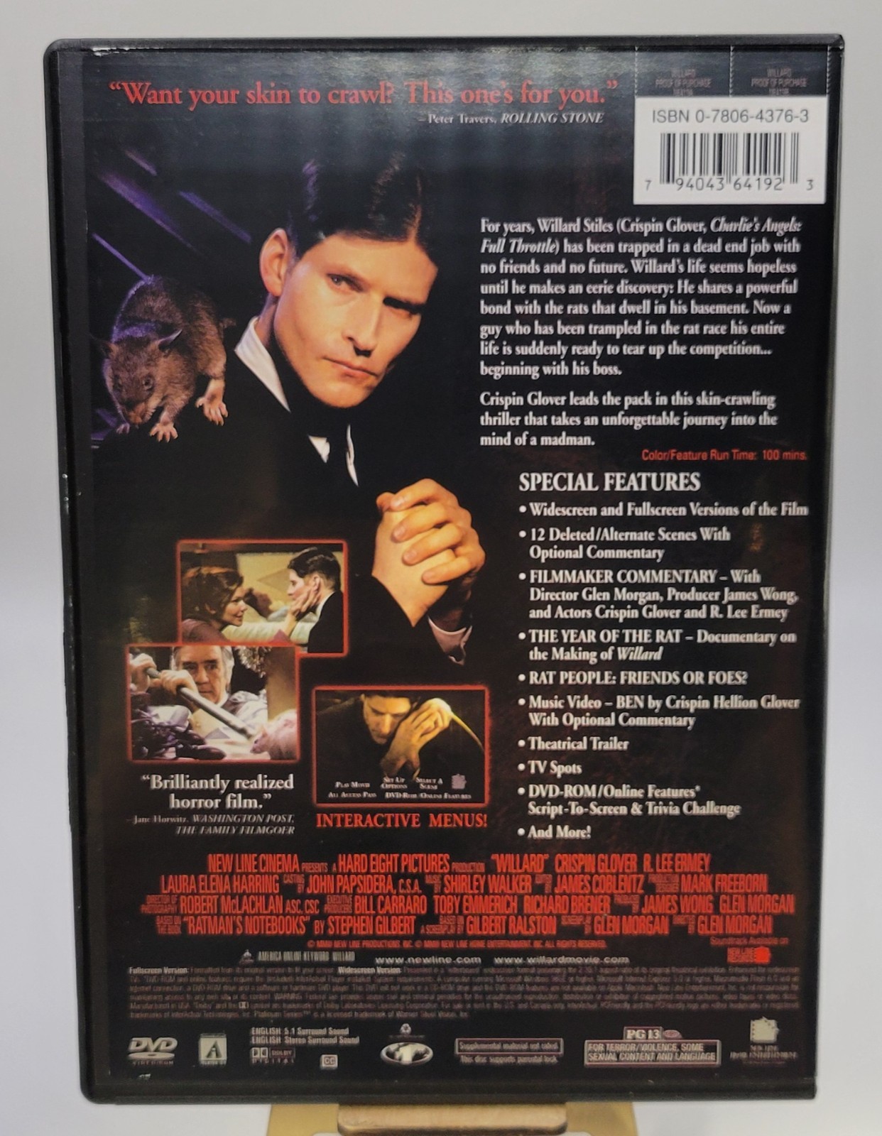 Willard – Crispin Glover (DVD, 2003, Platinum Series)