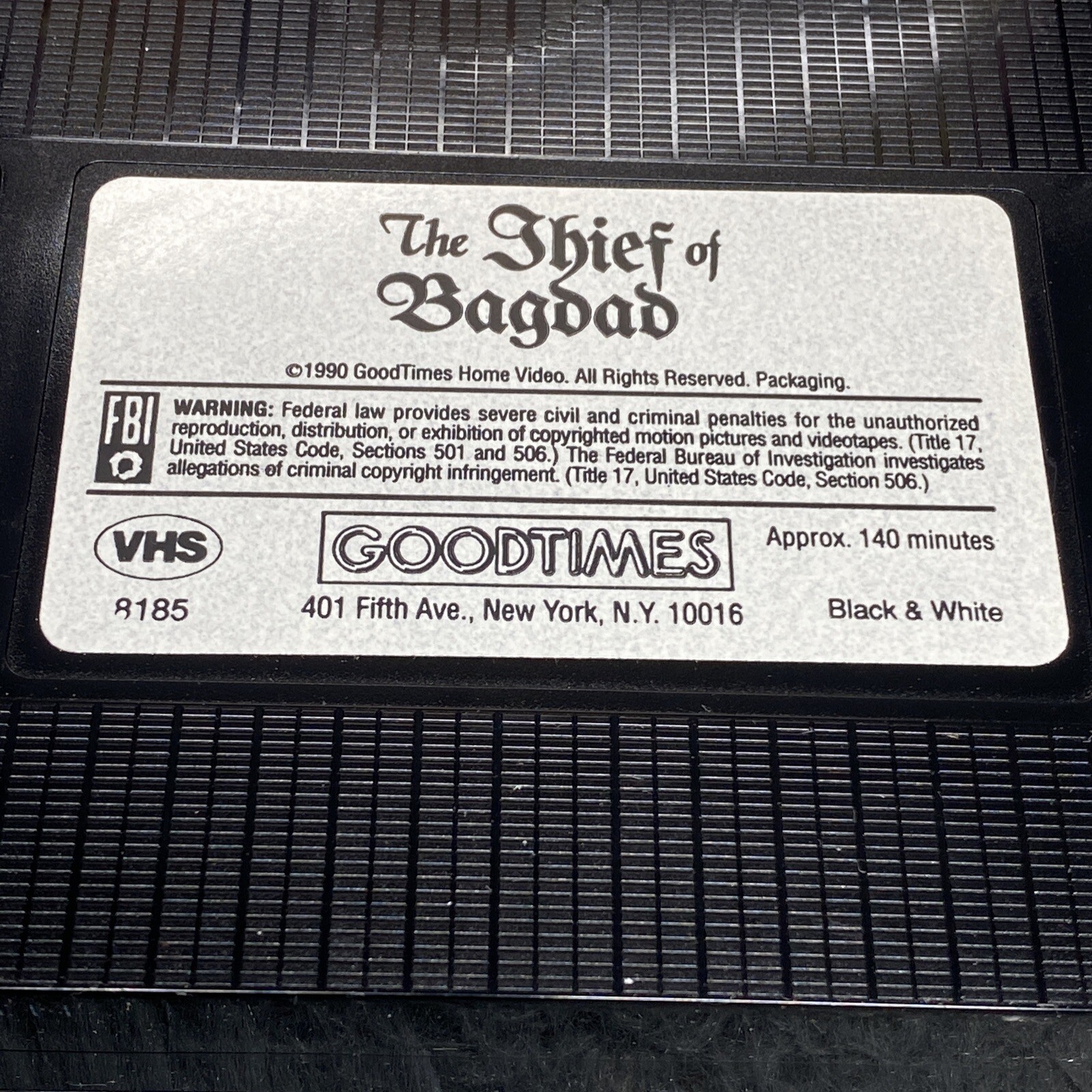 The Thief of Bagdad VHS Tape 1990 Hollywood Movie Greats Silent Movie Film