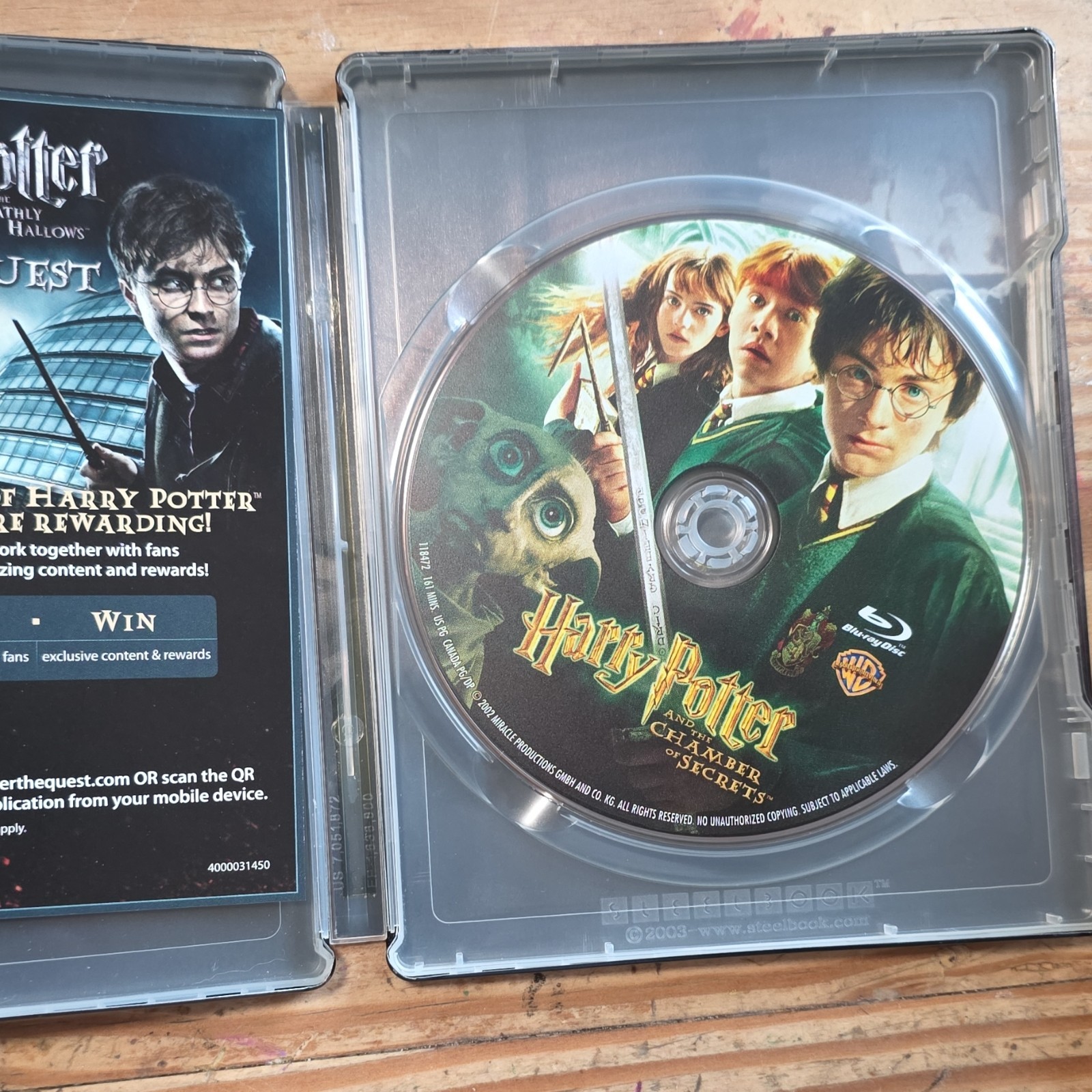 Warner Bros Harry Potter Blu-ray Steelbook Daniel Radcliffe Chris Columbus