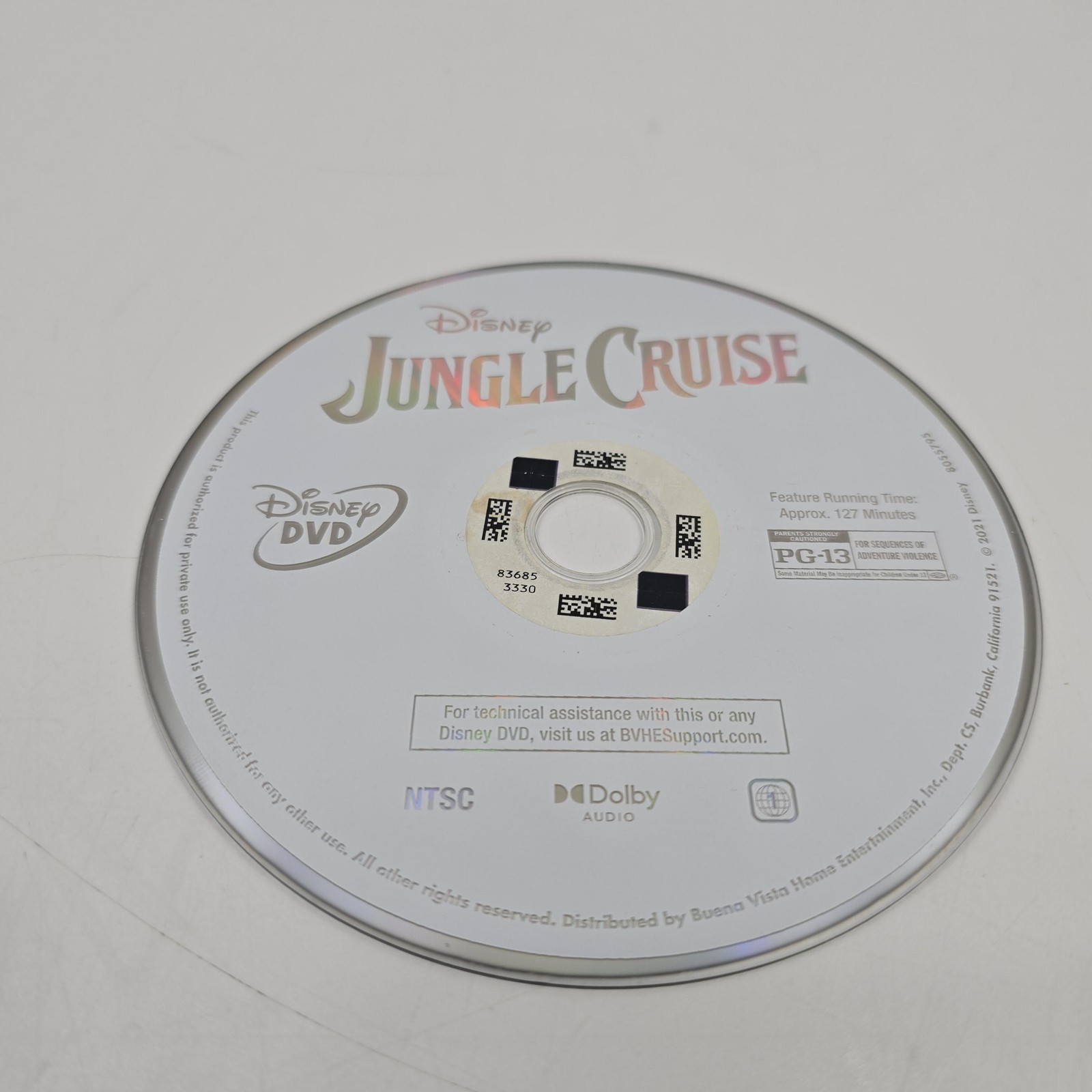 Disney Jungle Cruise DVD Movie Redbox Rental NTSC PG-13 Dolby Audio 127min Read