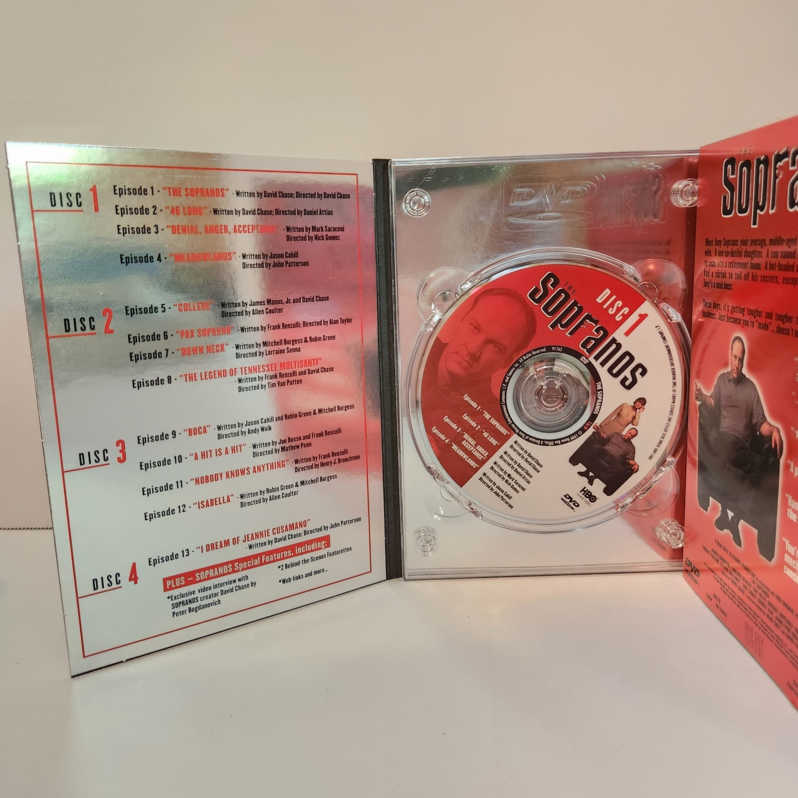 The Sopranos Complete First Season DVD Box Set HBO TV Series Tested 4 Disc