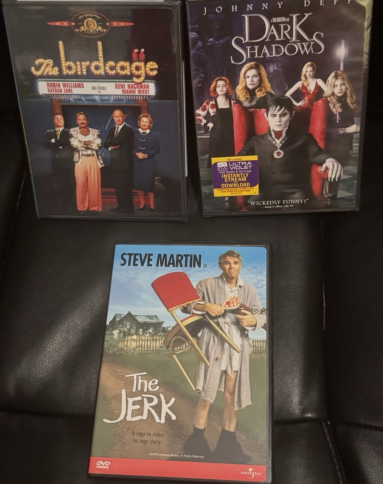 3 DVD’s Vintage Comedy “The Birdcage (Sealed), “Dark Shadows” (Sealed)” The Jerk