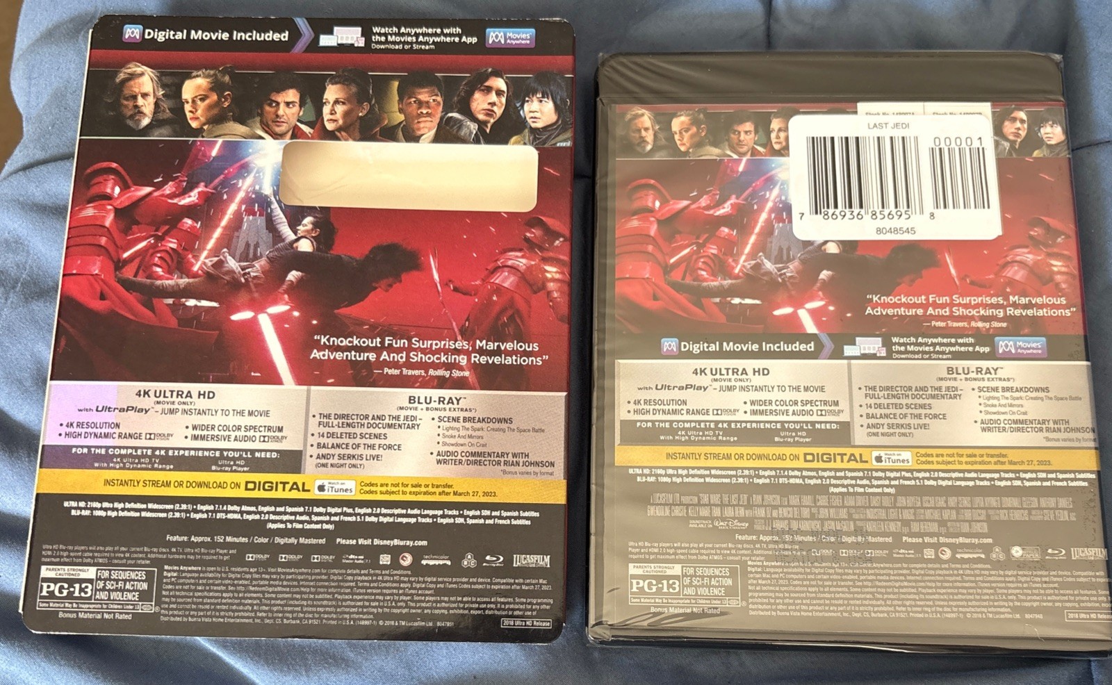 Star Wars: The Last Jedi (4K UHD, BluRay,2017) w/ OOP Slipcover Sealed Brand New