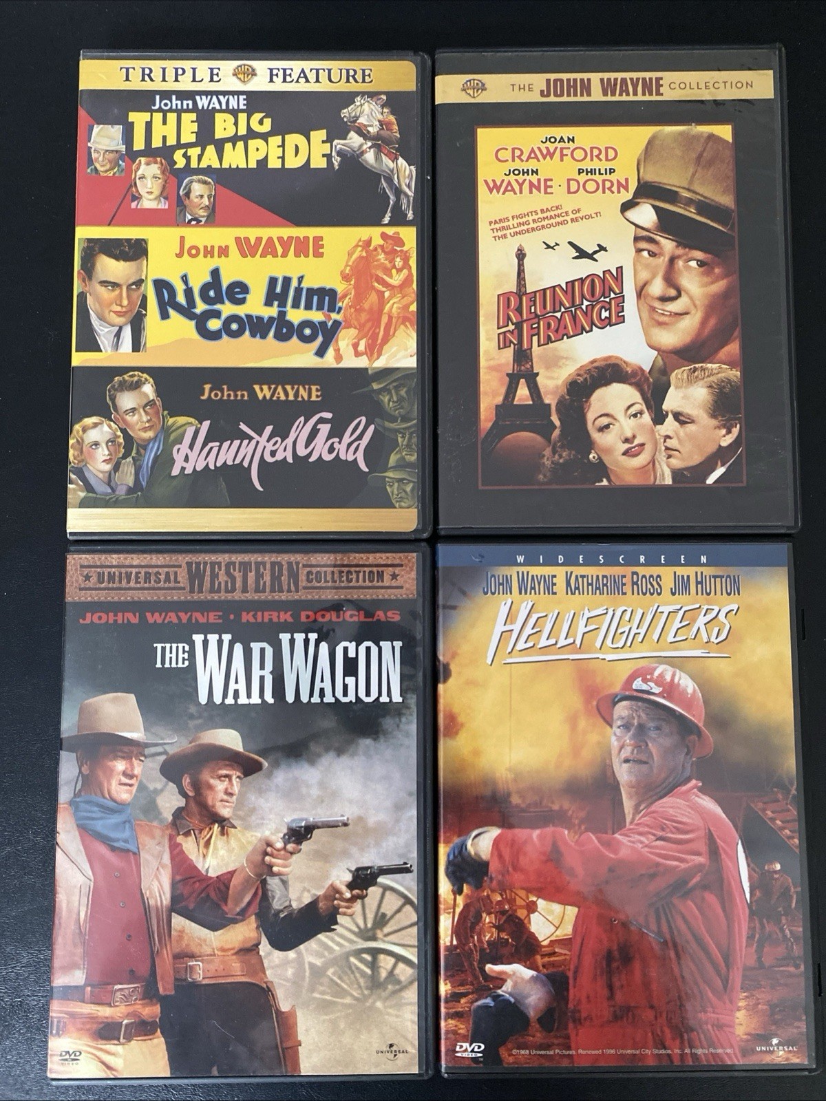 Lot Of 6 John Wayne Westerns War Wagon, Hellfighters, Reunion In France, Etc.