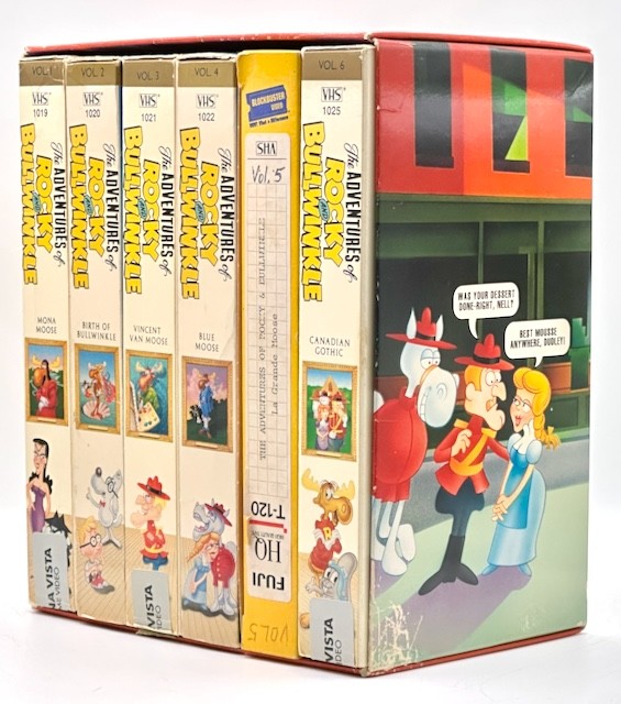 Adventures of Rocky and Bullwinkle VHS Lot Complete 1-8 Buena Vista Boxed Set