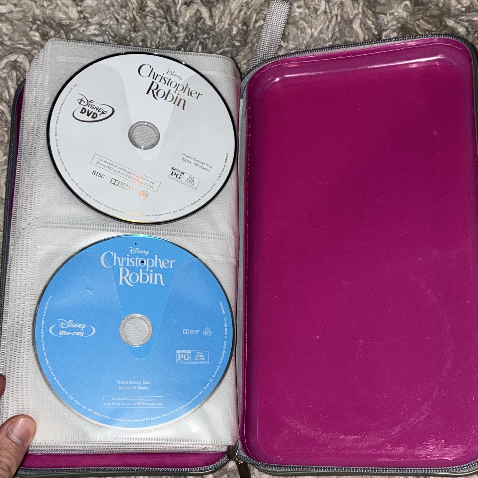 60+ Disney Mixed Lot DVDs & Blu-rays in Pink Zipper Binder Case