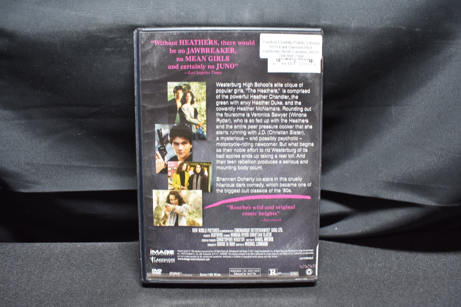 Heathers DVD 1988 Winona Ryder Public Library Withdrawn Version