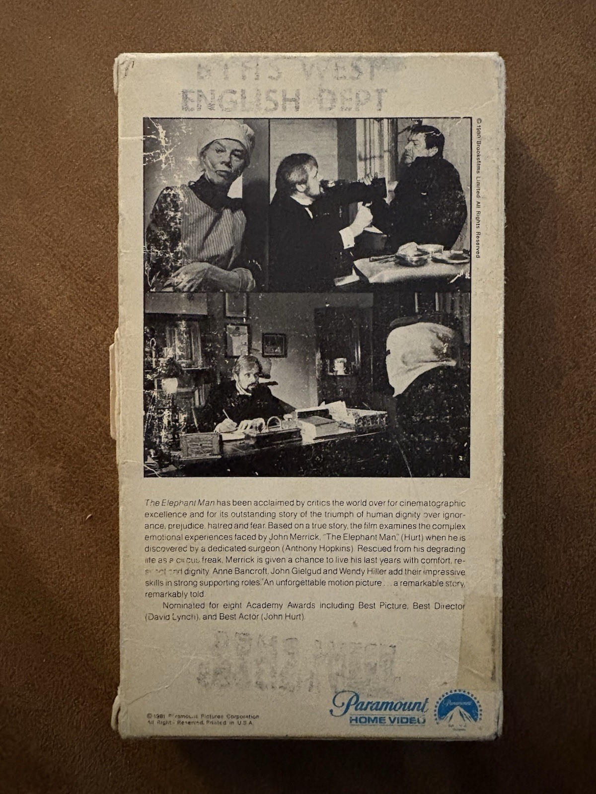The Elephant Man 1st.edition (gatefold) VHS Cassette (used) Acceptable Cond