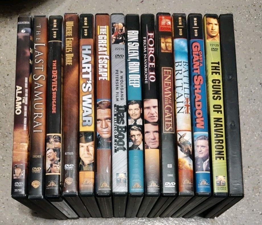 Classic War Movies DVDs Lot Of 14 Cruise Willis Gable and More