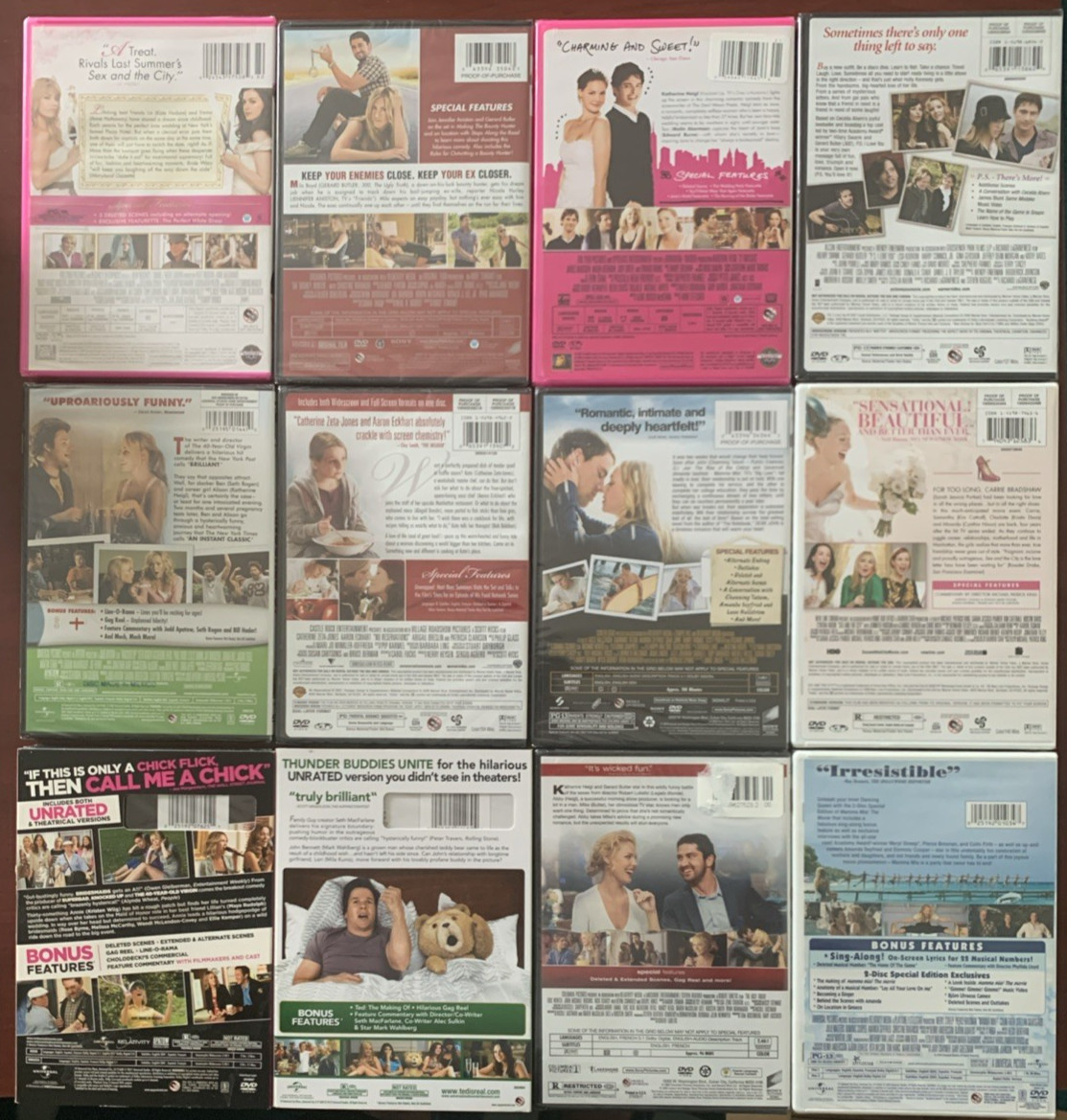 🎬 12 Brand New DVD Lot – Romantic Comedy & Drama Favorites – Sealed!