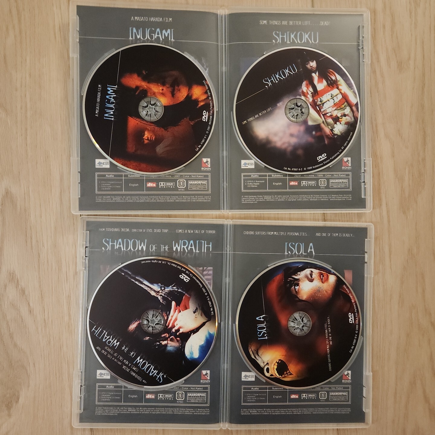 The Kadokawa Horror Collection (DVD, 2007, 4-Disc Set) VG***