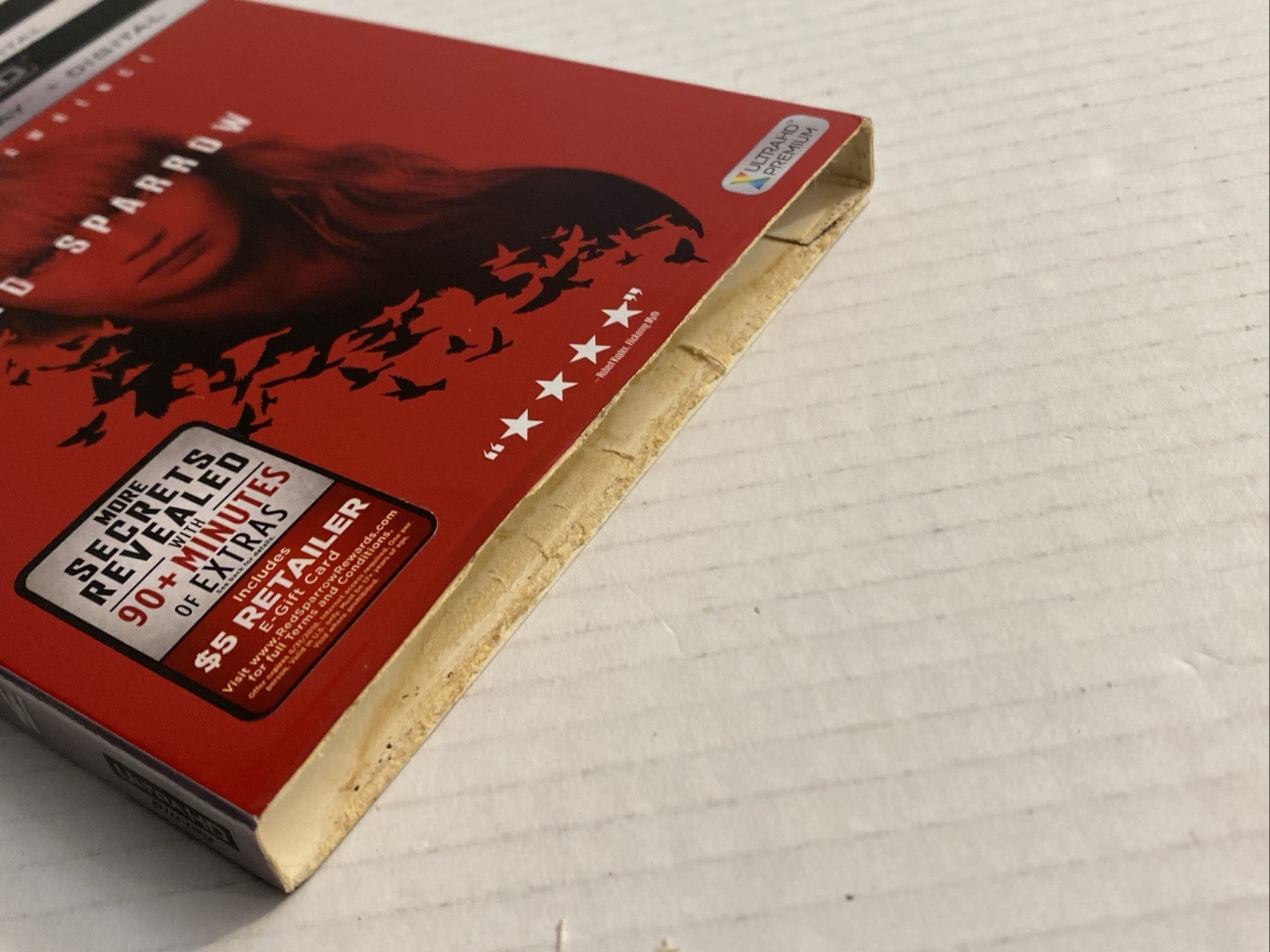 Red Sparrow 4K Ultra HD + Blu Ray With Slipcover Jennifer Lawrence