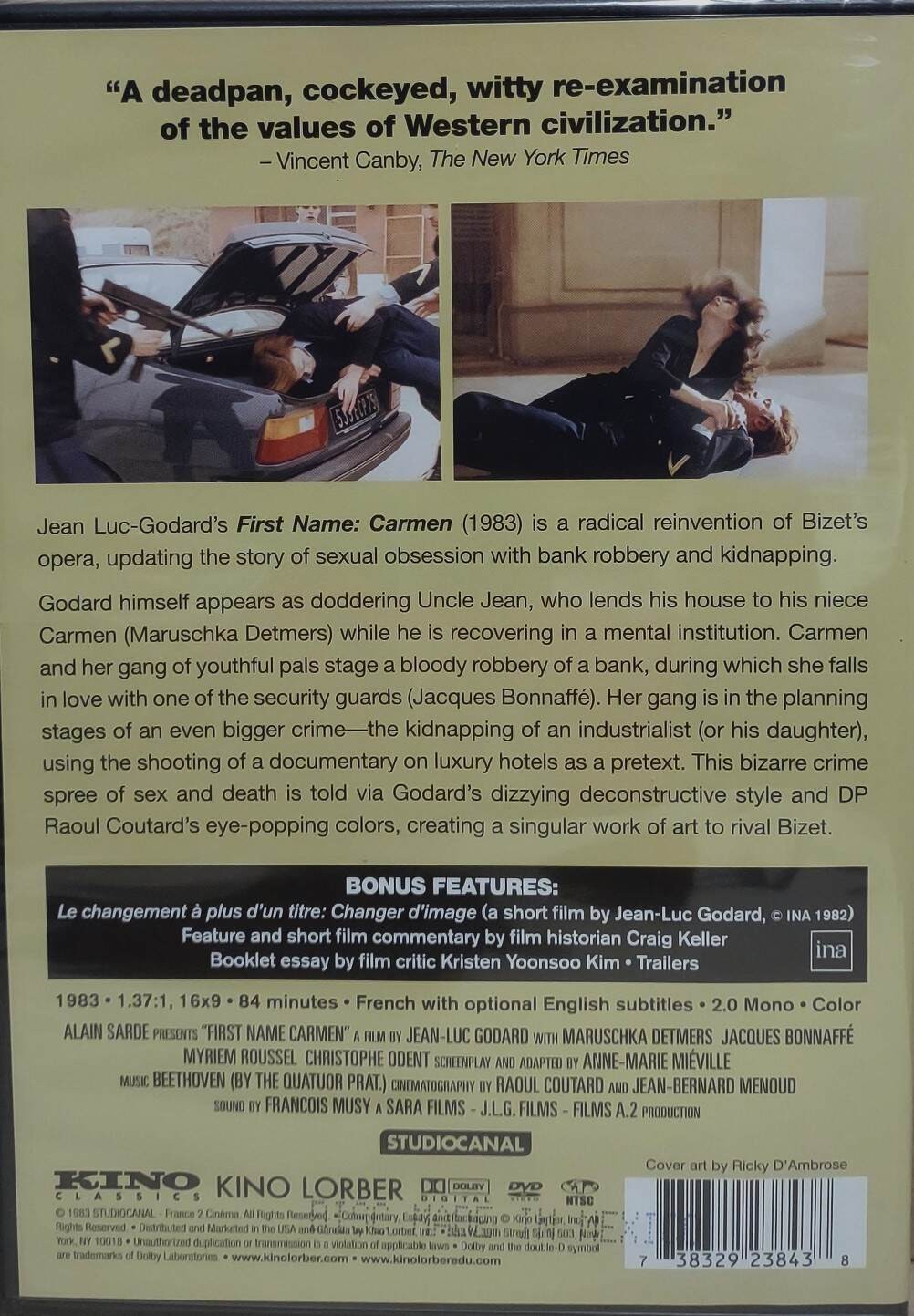 NEW RARE OOP KINO JEAN-LUC GODARD FIRST NAME CARMEN FRENCH MOVIE DVD 1983