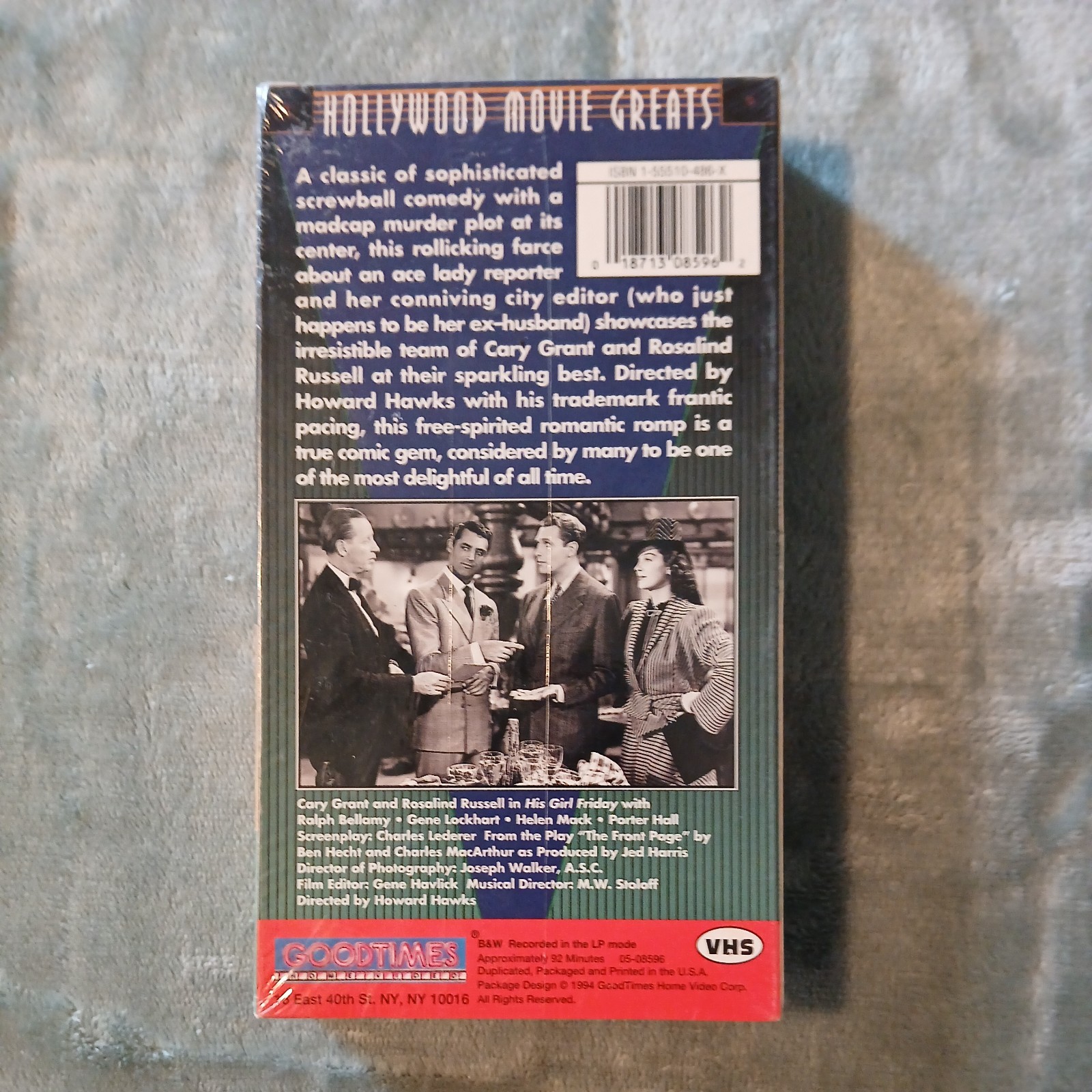 His Girl Friday 1940 VHS Rare Collector’s Edition Hollywood Movie Greats Sealed